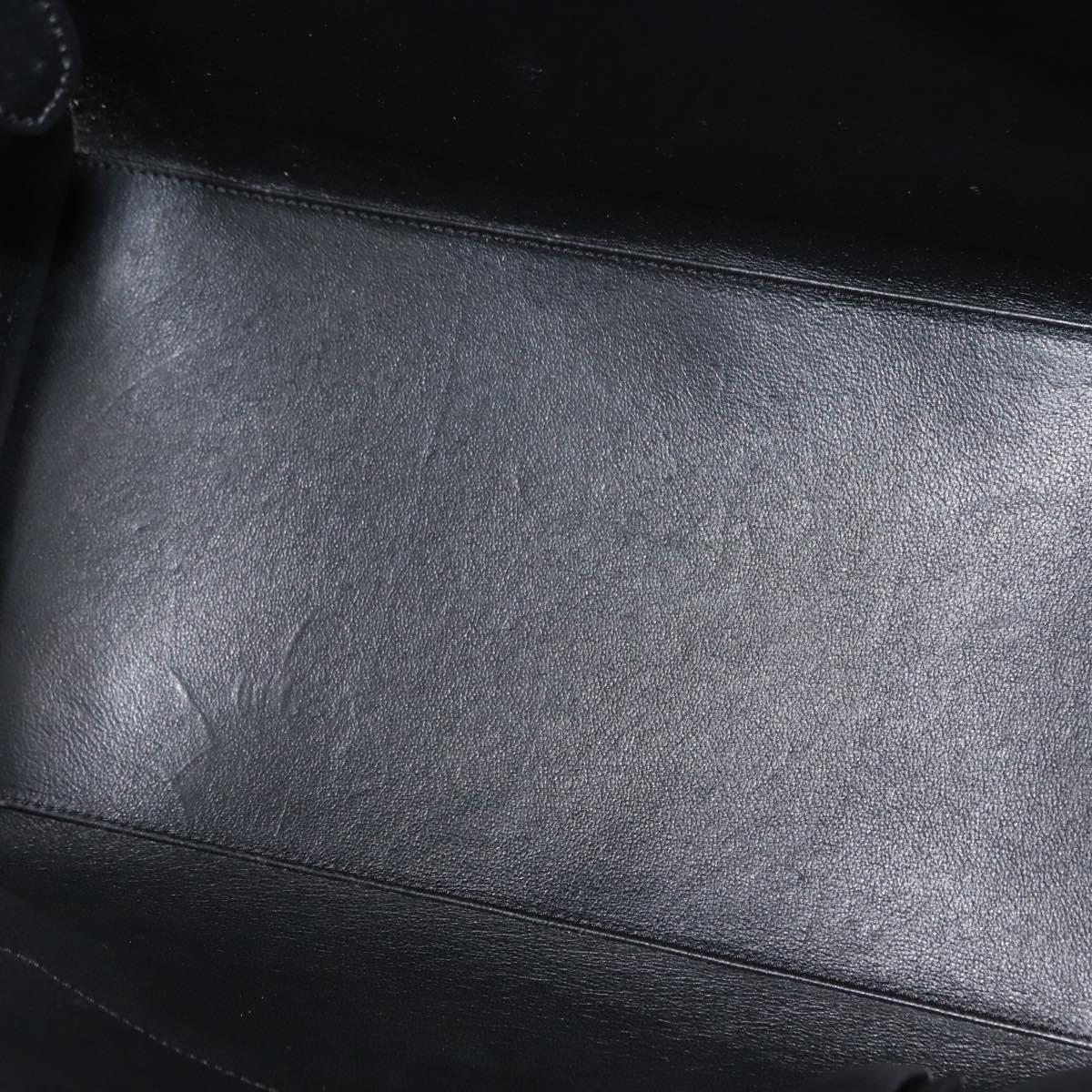 CELINE Luggage Mini Shopper Hand Bag Leather Black Blue Auth BA6731