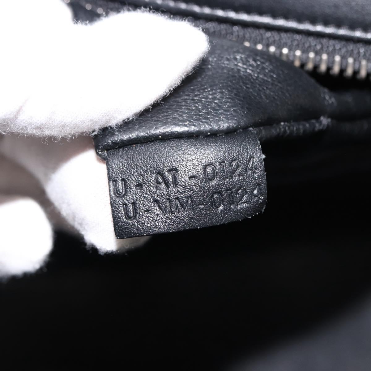 CELINE Luggage Mini Shopper Hand Bag Leather Black Blue Auth BA6731