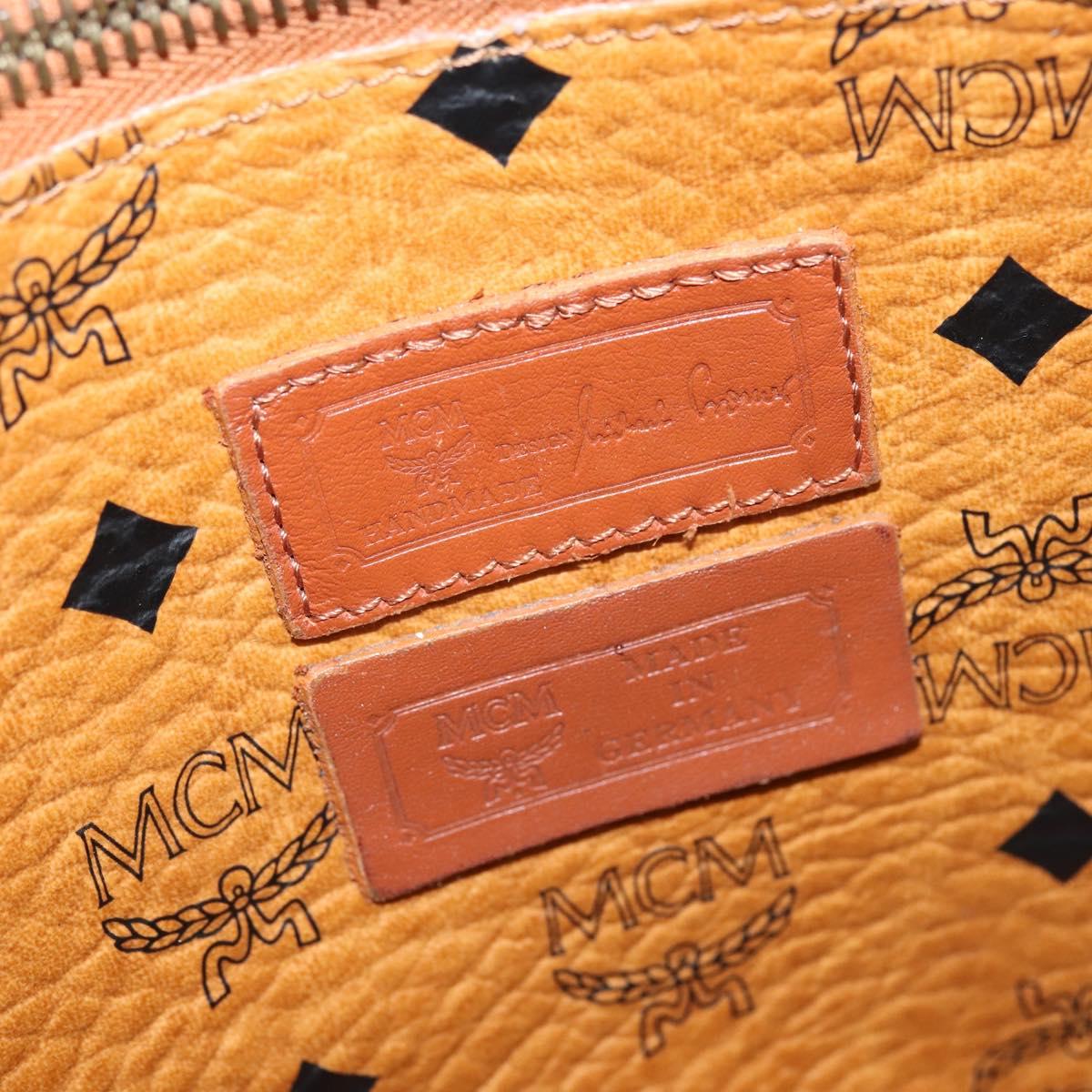 MCM Logogram Vicetos Tote Bag PVC Leather Brown Gold Auth BA6734