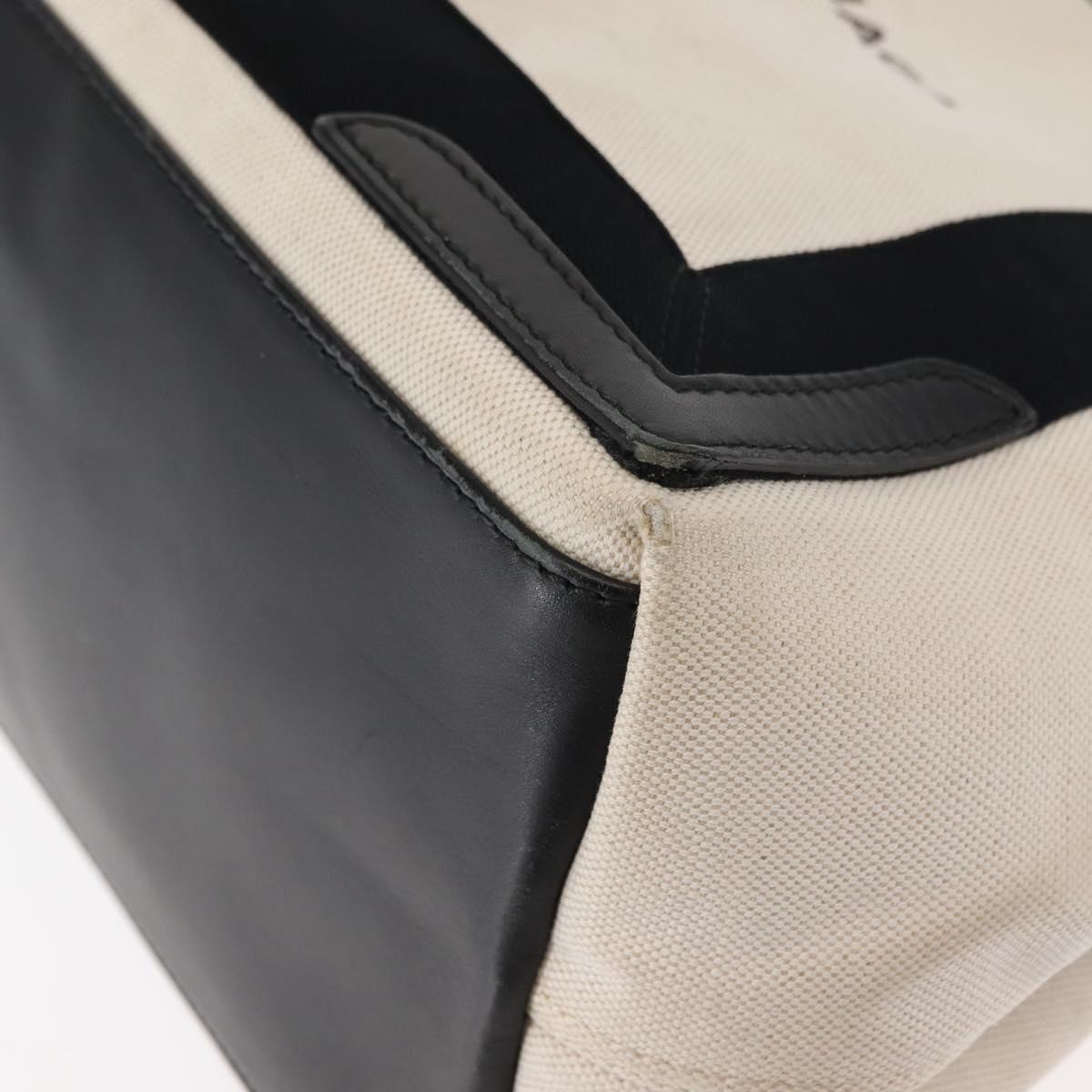BALENCIAGA Navy Kabas S Hand Bag Canvas Black White 339933 Auth BA6735