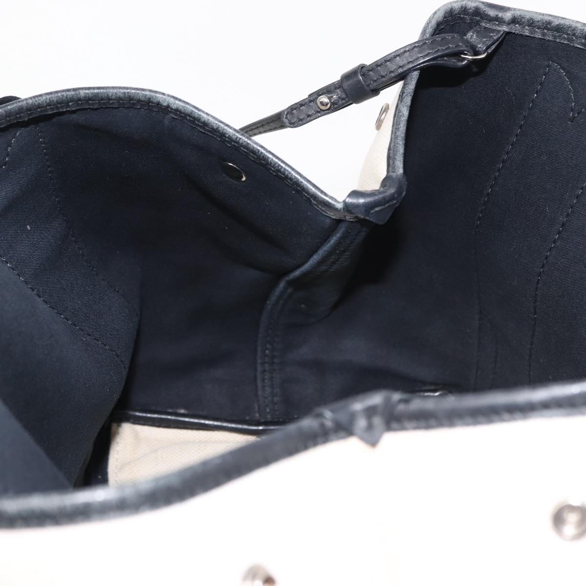 BALENCIAGA Navy Kabas S Hand Bag Canvas Black White 339933 Auth BA6735