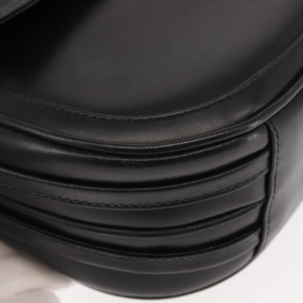 GUCCI Shoulder Bag Leather Black Gold 001 261 1070 Auth BA6739