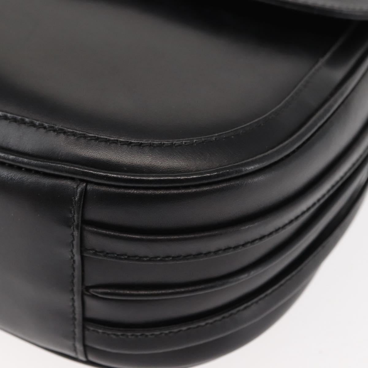 GUCCI Shoulder Bag Leather Black Gold 001 261 1070 Auth BA6739