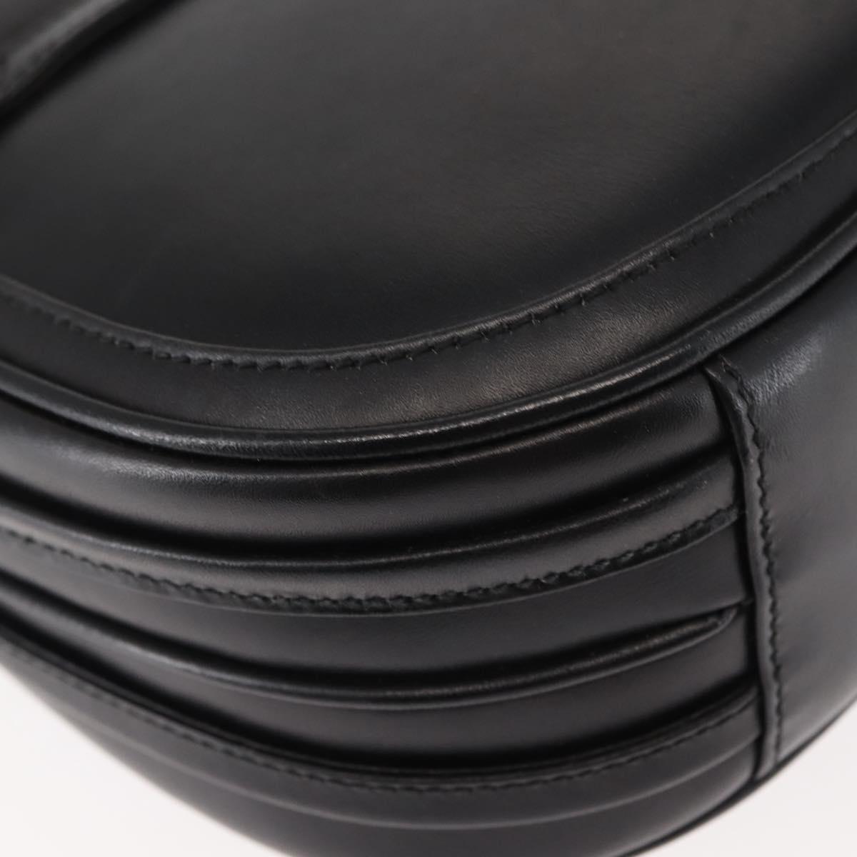 GUCCI Shoulder Bag Leather Black Gold 001 261 1070 Auth BA6739