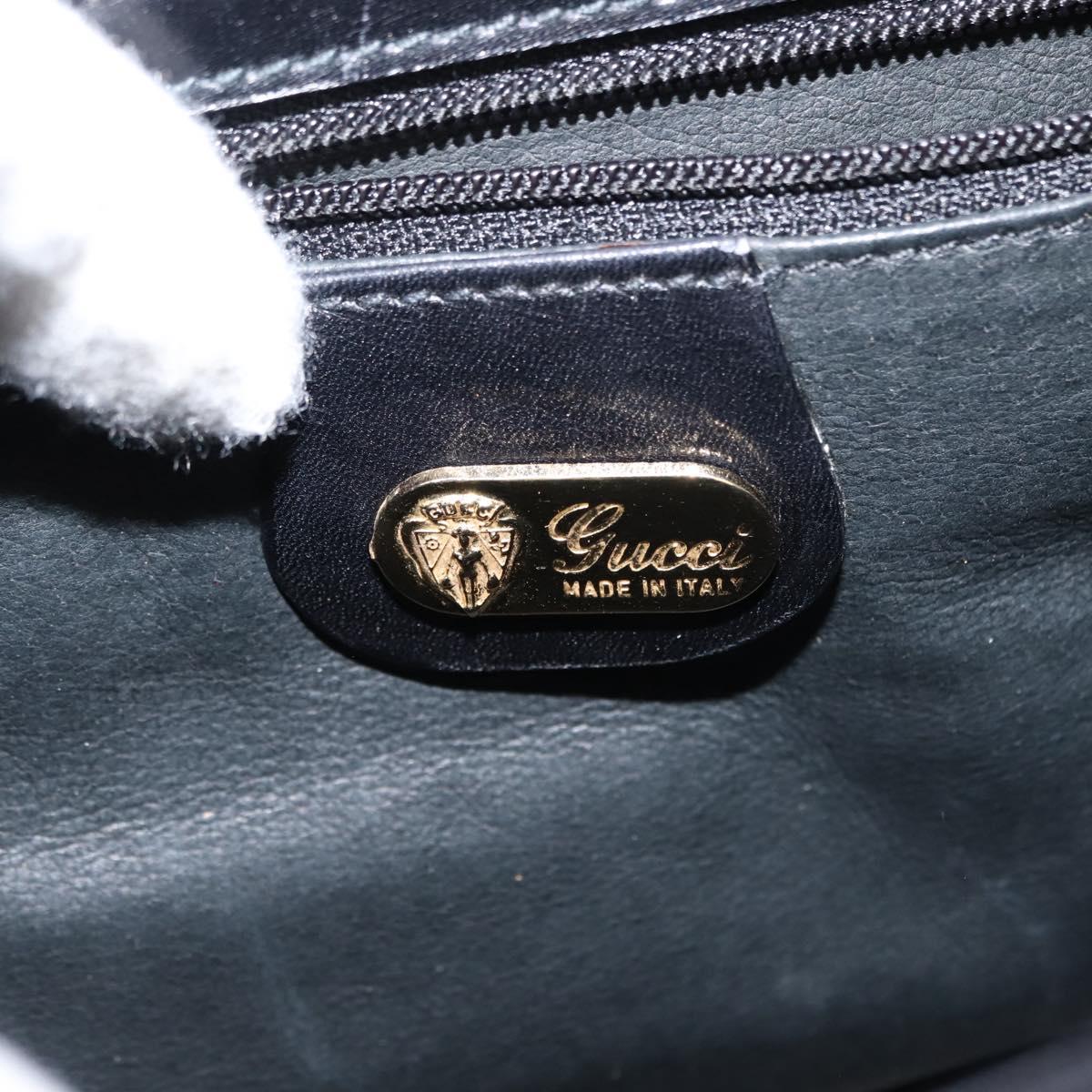 GUCCI Shoulder Bag Leather Black Gold 001 261 1070 Auth BA6739