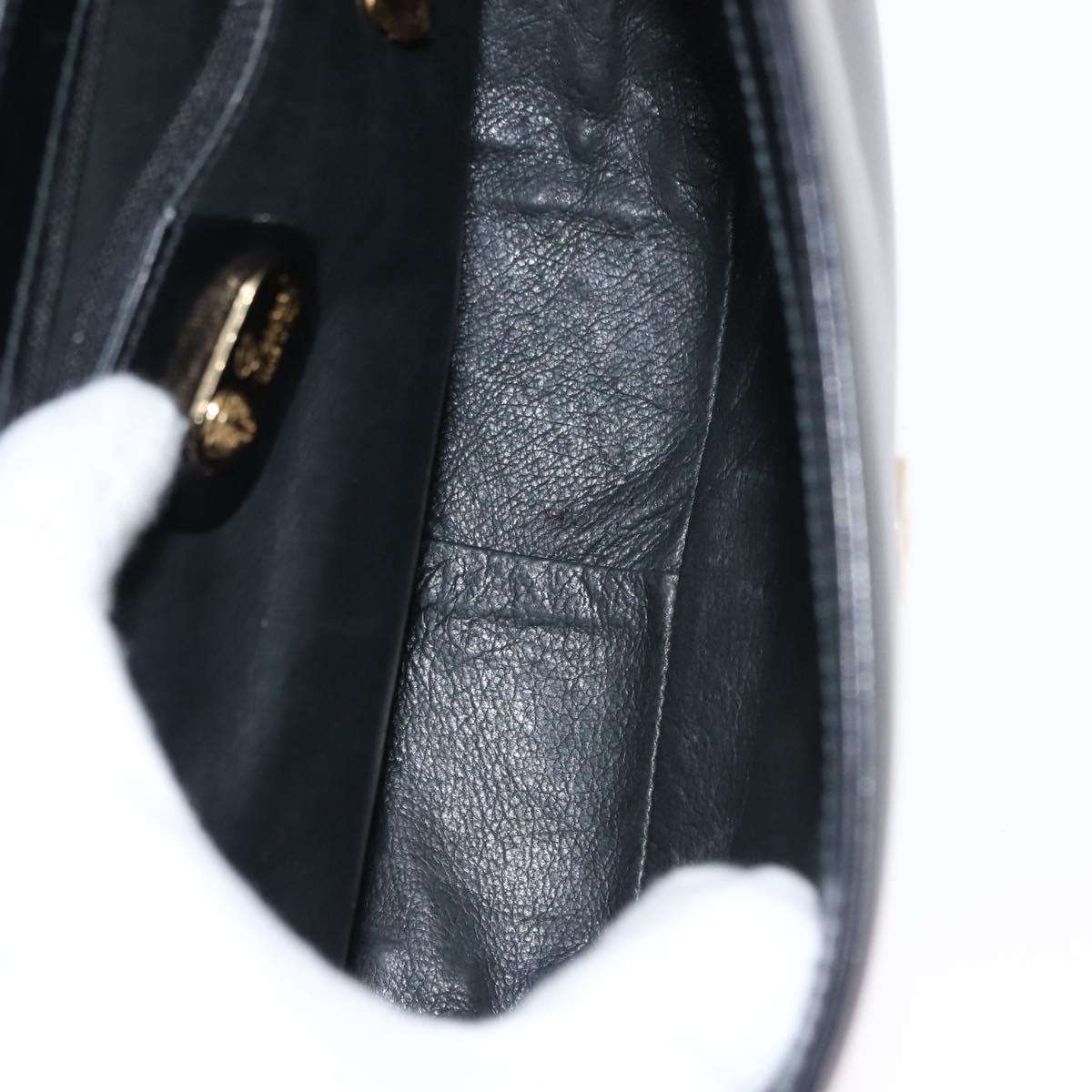 GUCCI Shoulder Bag Leather Black Gold 001 261 1070 Auth BA6739