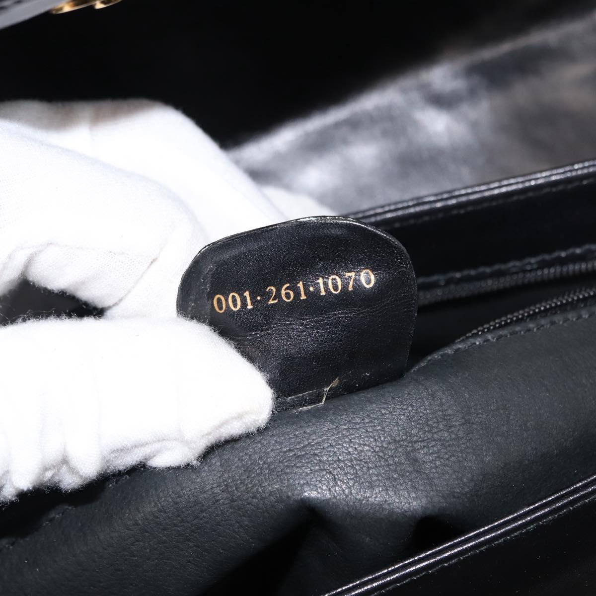 GUCCI Shoulder Bag Leather Black Gold 001 261 1070 Auth BA6739