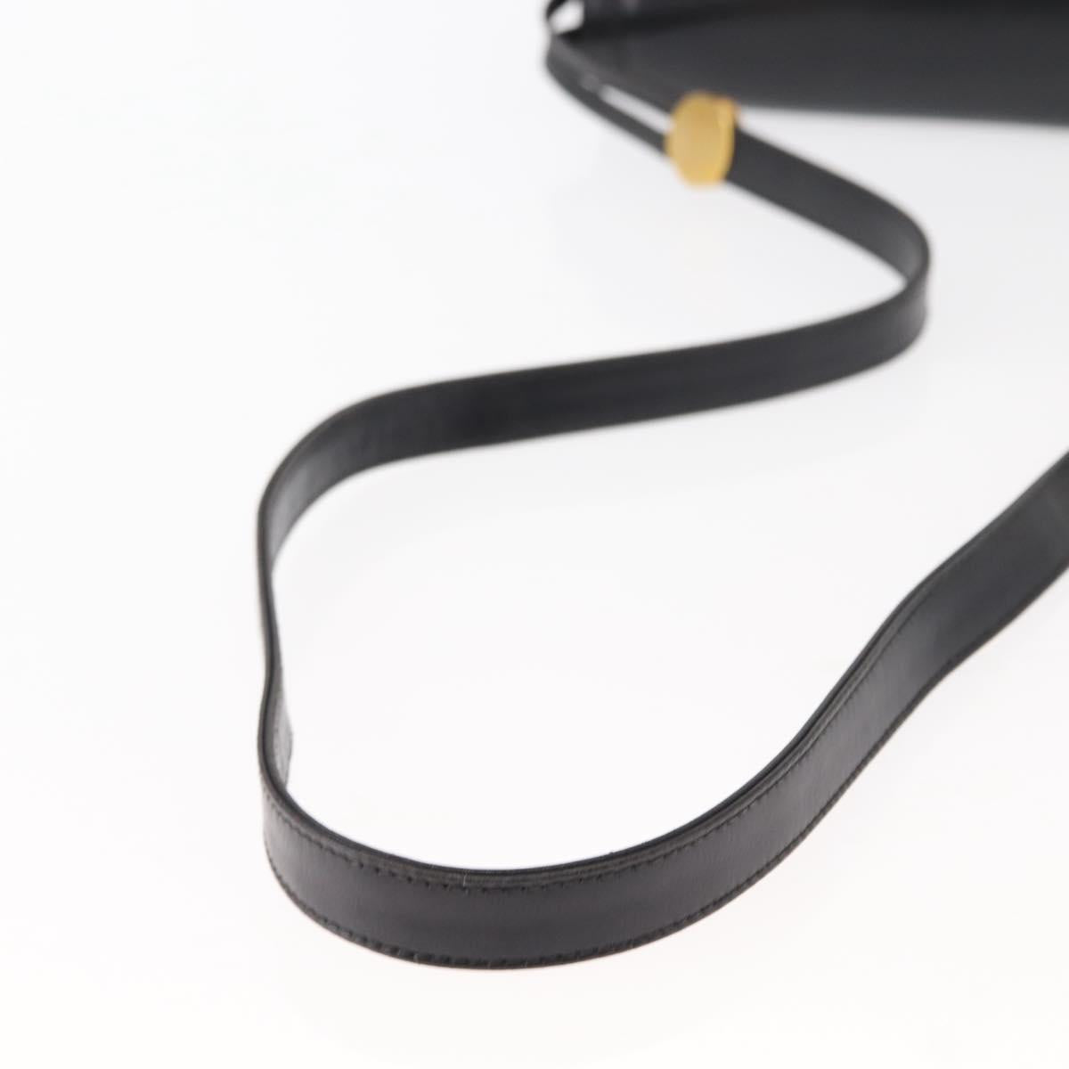GUCCI Shoulder Bag Leather Black Gold 001 261 1070 Auth BA6739