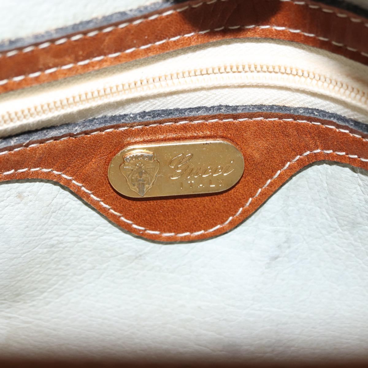 GUCCI Micro GG Supreme Shoulder Bag PVC Beige Gold Auth BA6740