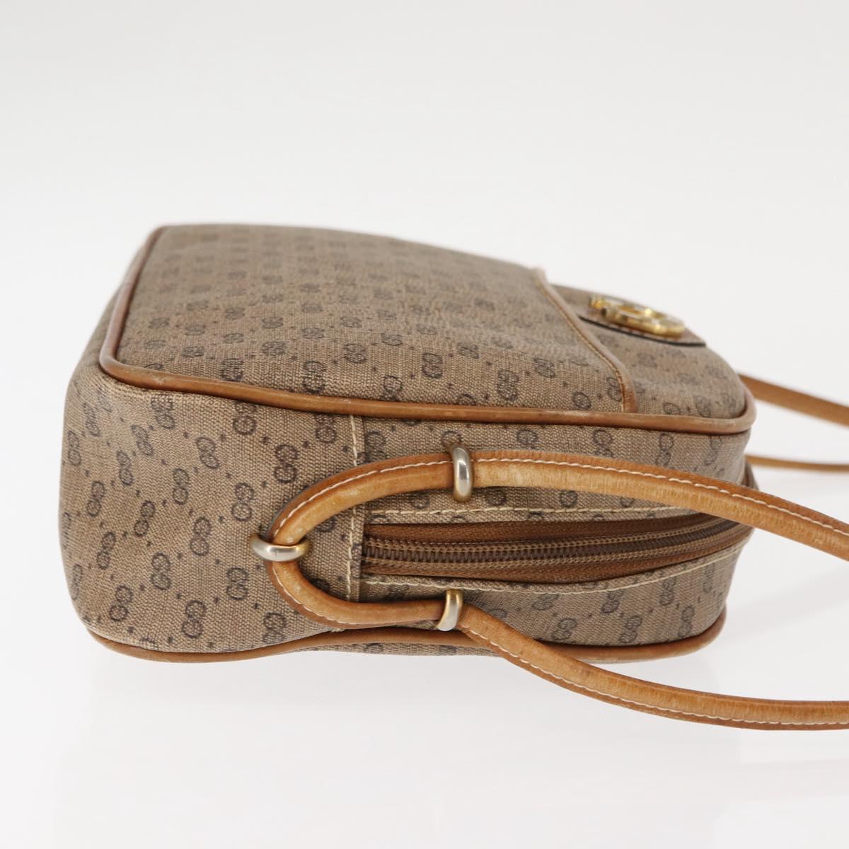 GUCCI Micro GG Supreme Shoulder Bag PVC Beige Gold Auth BA6740