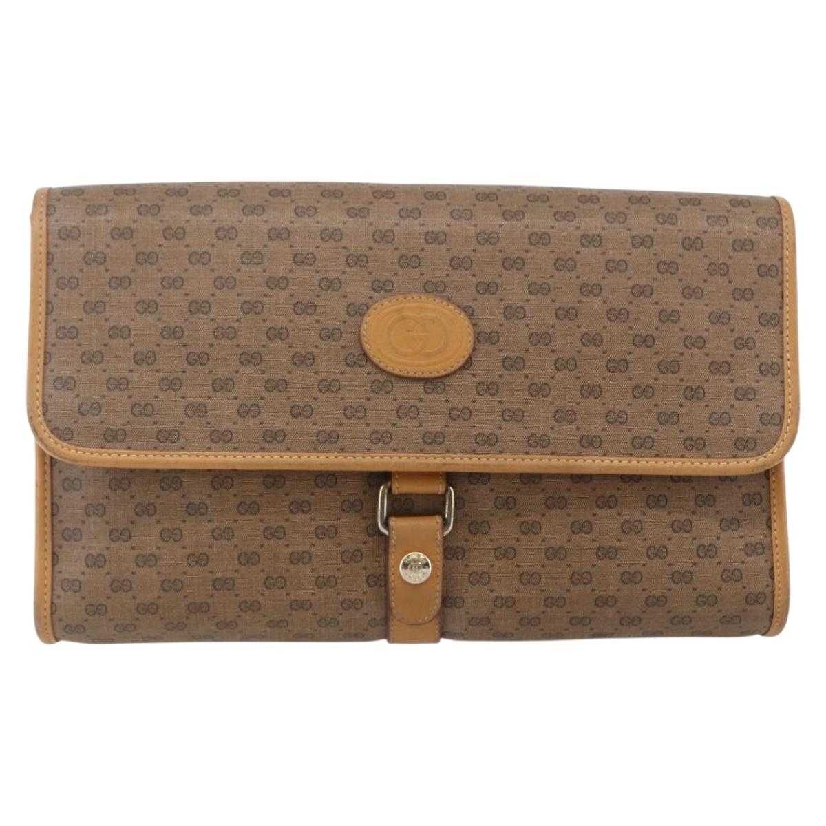 GUCCI Micro GG Supreme Shoulder Bag PVC Beige Gold 001 115 2681 Auth BA6741