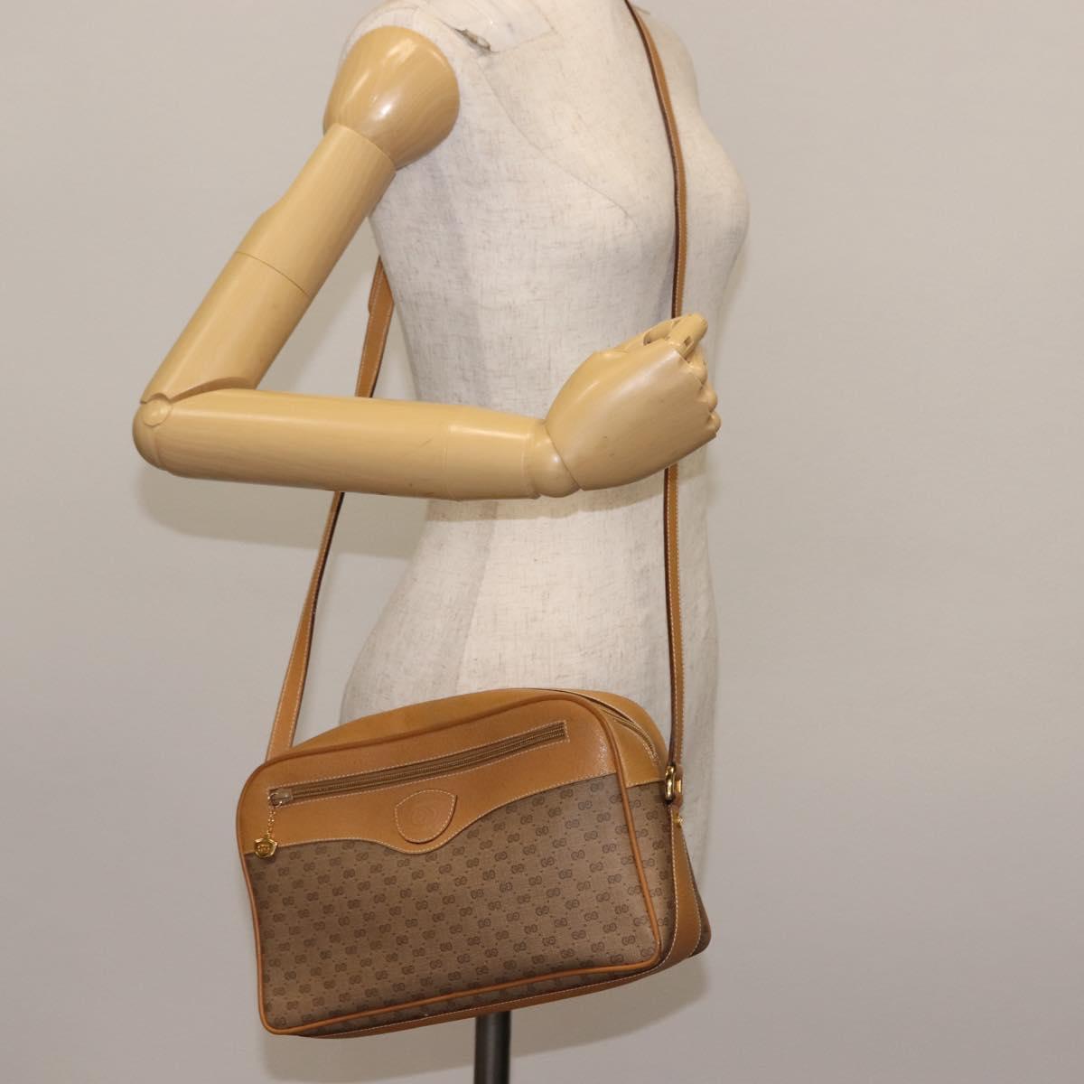 GUCCI Micro GG Supreme Shoulder Bag PVC Beige Gold 001 56 0860 Auth BA6743