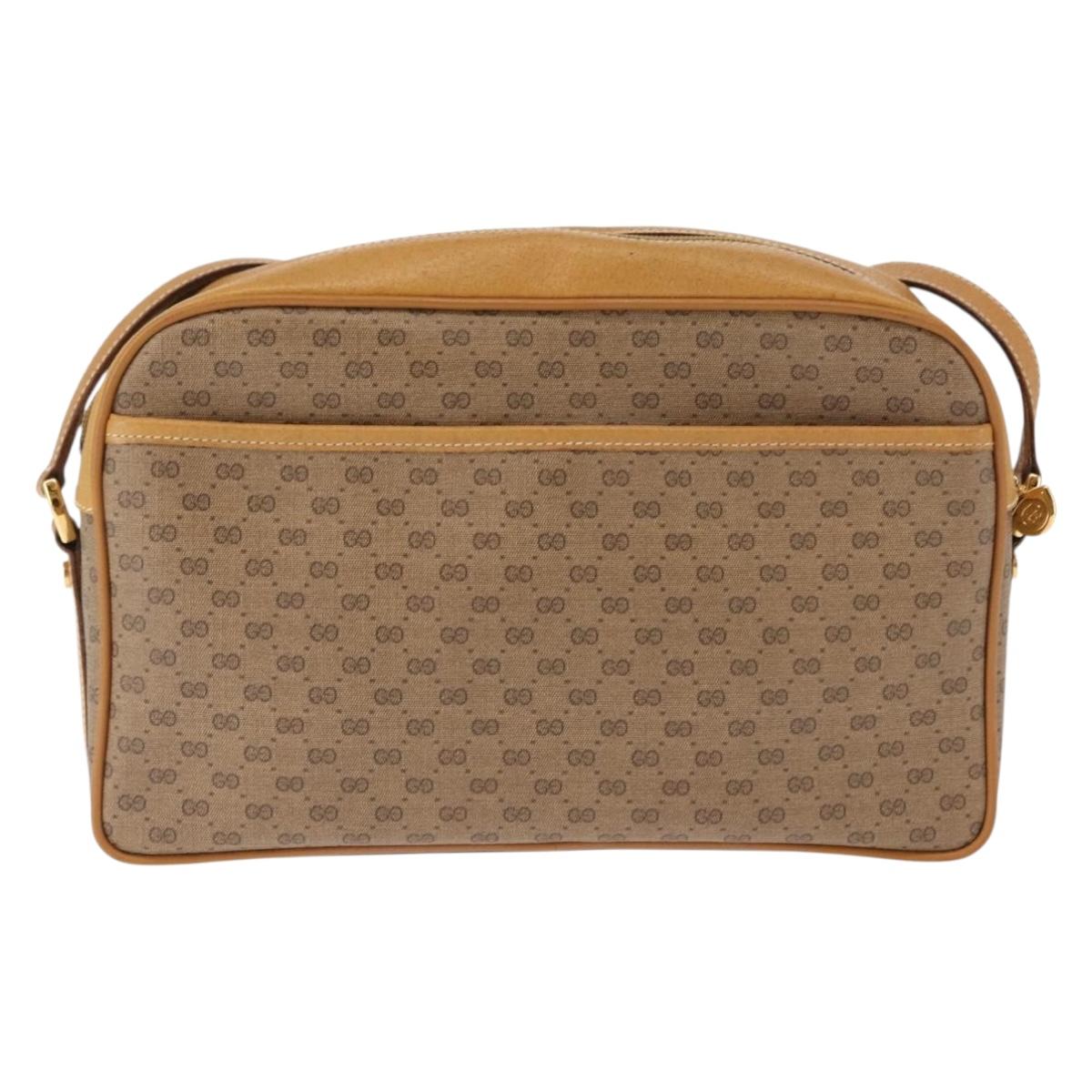 GUCCI Micro GG Supreme Shoulder Bag PVC Beige Gold 001 56 0860 Auth BA6743