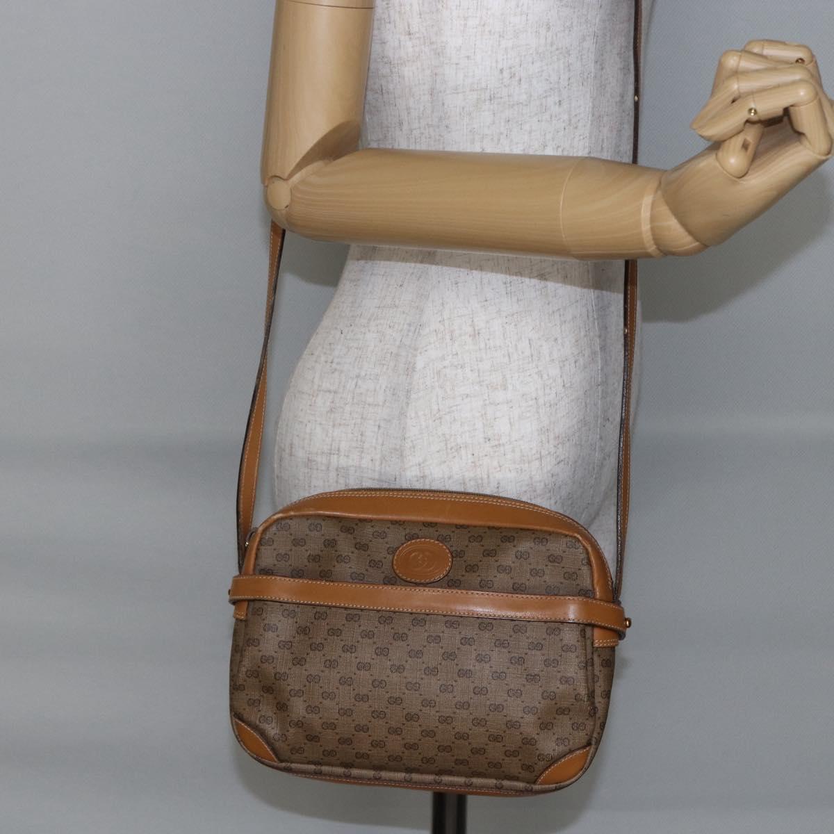 GUCCI Micro GG Supreme Shoulder Bag PVC Beige Gold 007 23 0017 Auth BA6745