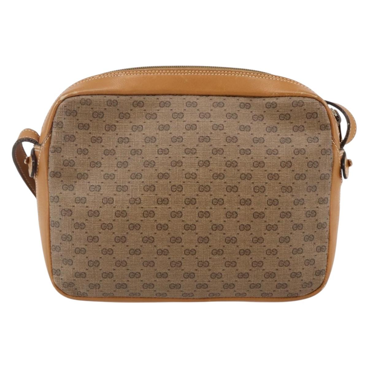 GUCCI Micro GG Supreme Shoulder Bag PVC Beige Gold 007 23 0017 Auth BA6745