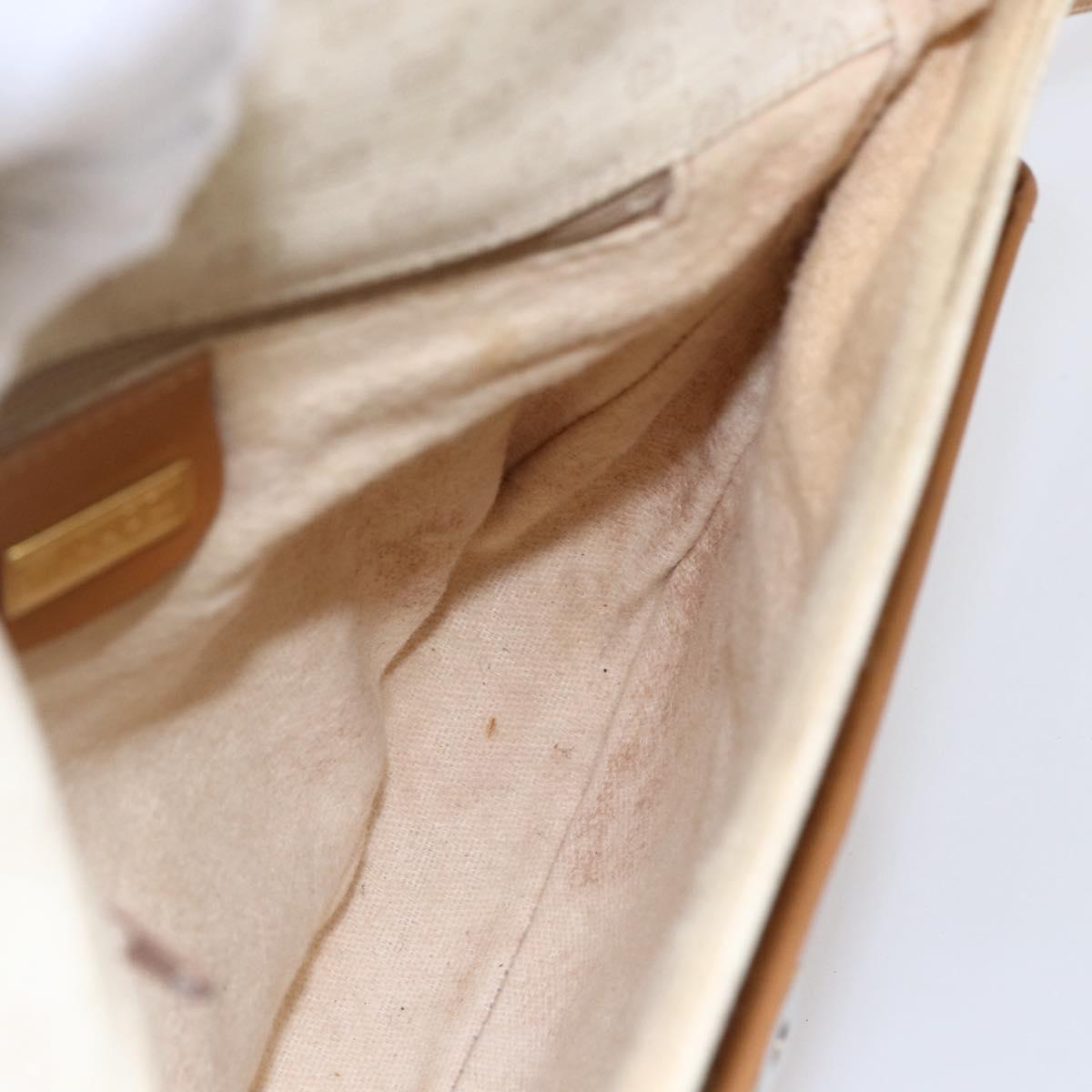 GUCCI Micro GG Supreme Shoulder Bag PVC White Gold Auth BA6748