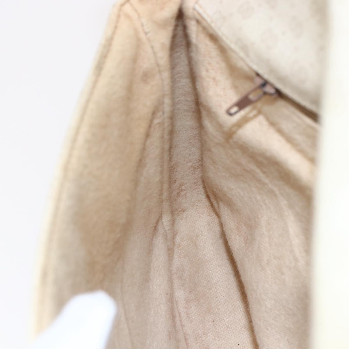 GUCCI Micro GG Supreme Shoulder Bag PVC White Gold Auth BA6748