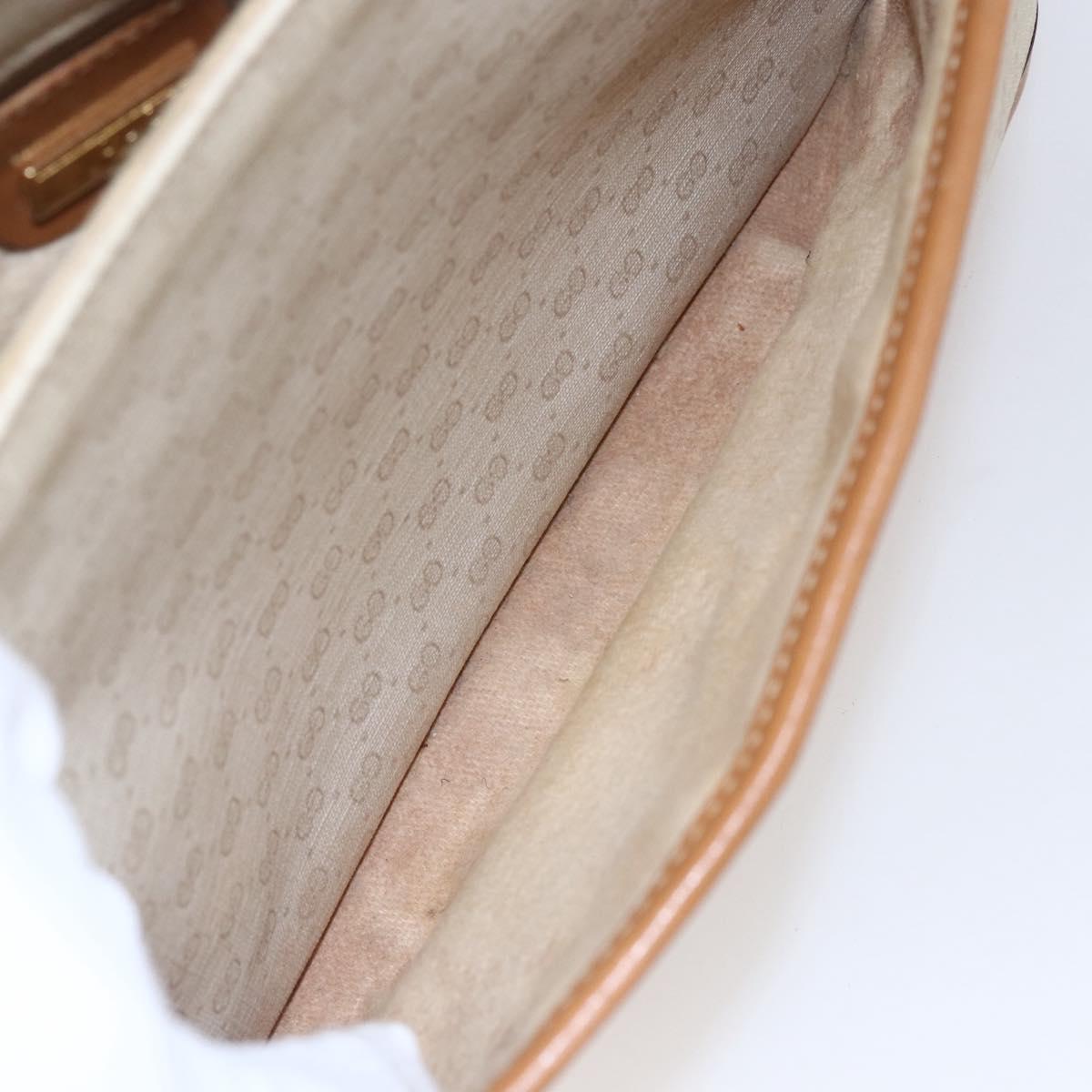 GUCCI Micro GG Supreme Shoulder Bag PVC White Gold Auth BA6748