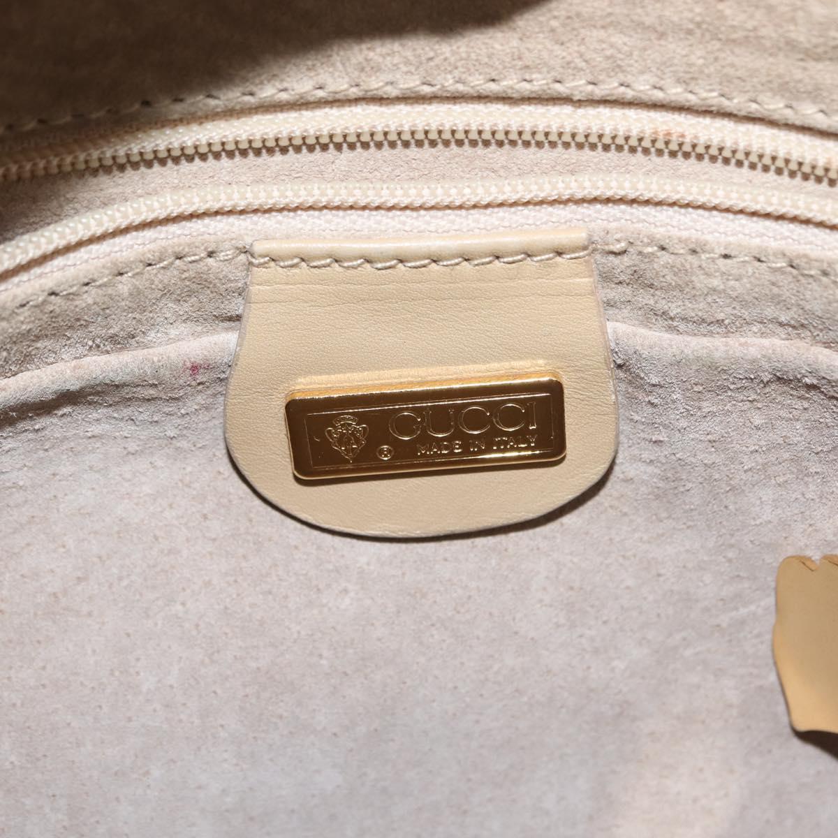 GUCCI Shoulder Bag Leather Beige Gold 001 115 0918 Auth BA6749