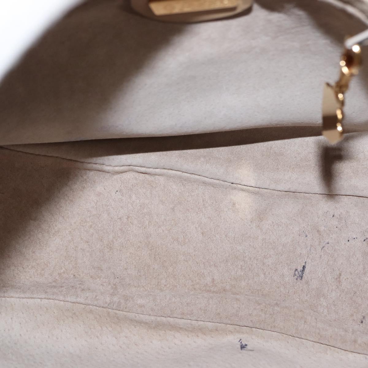 GUCCI Shoulder Bag Leather Beige Gold 001 115 0918 Auth BA6749