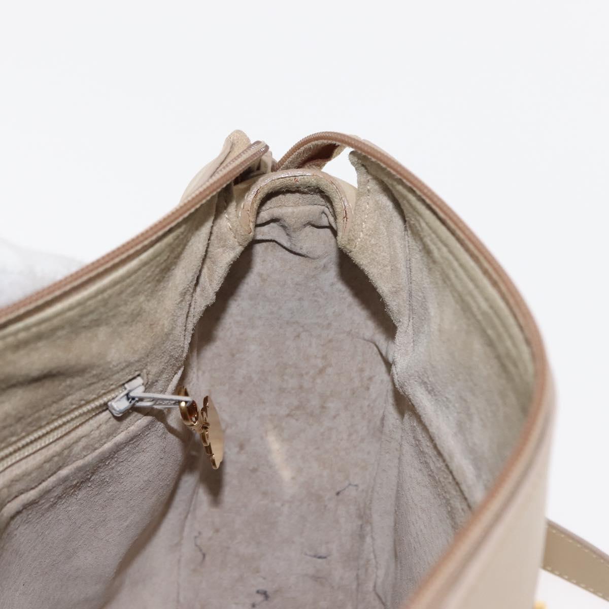 GUCCI Shoulder Bag Leather Beige Gold 001 115 0918 Auth BA6749