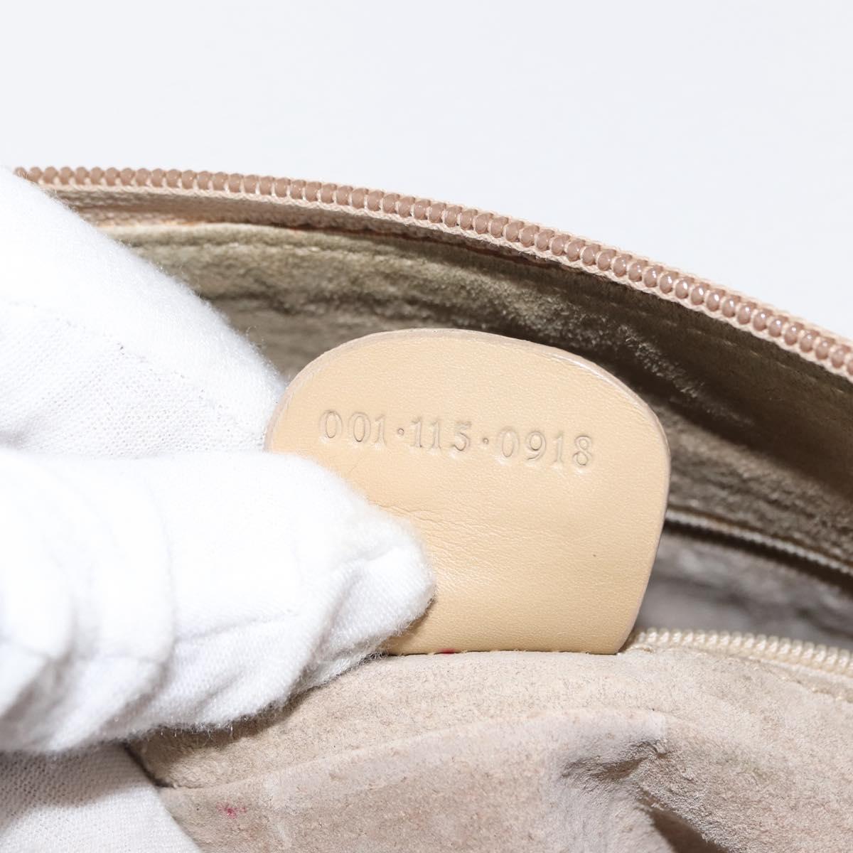 GUCCI Shoulder Bag Leather Beige Gold 001 115 0918 Auth BA6749