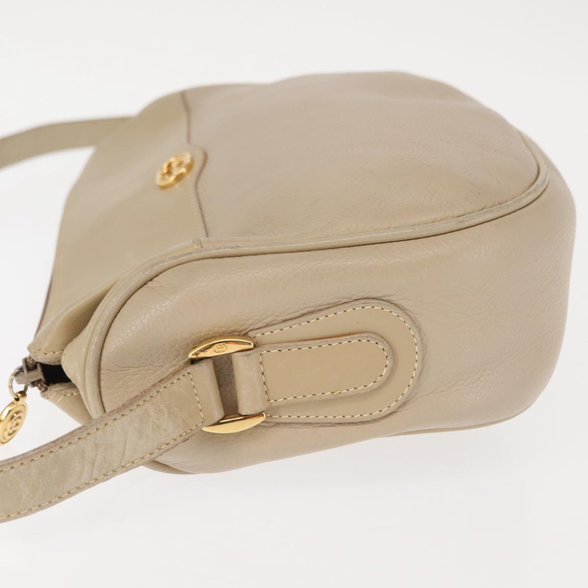 GUCCI Shoulder Bag Leather Beige Gold 001 115 0918 Auth BA6749