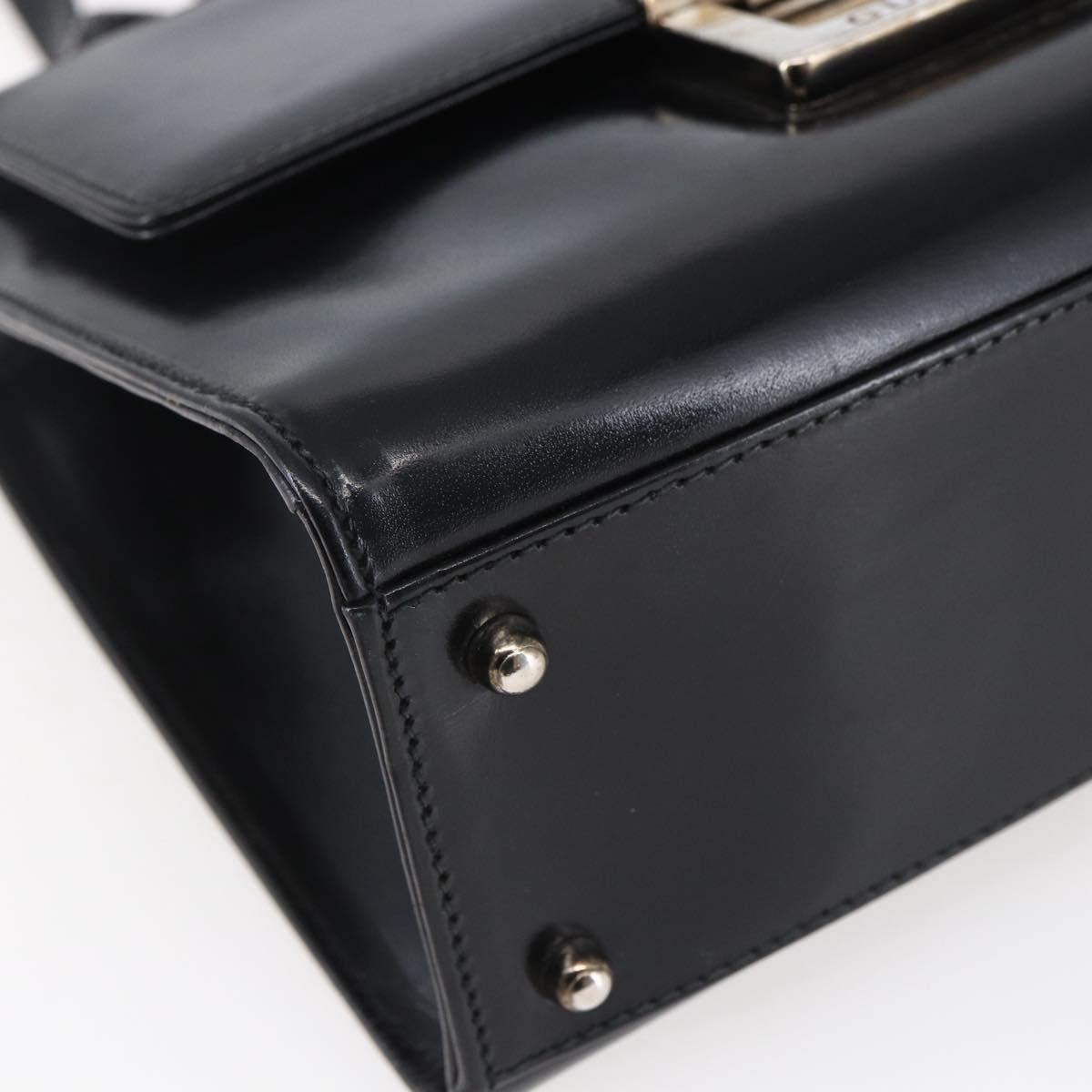 GUCCI Shoulder Bag Leather Black Silver 007 2023 0267 Auth BA6751