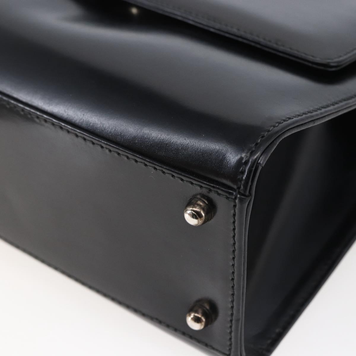 GUCCI Shoulder Bag Leather Black Silver 007 2023 0267 Auth BA6751