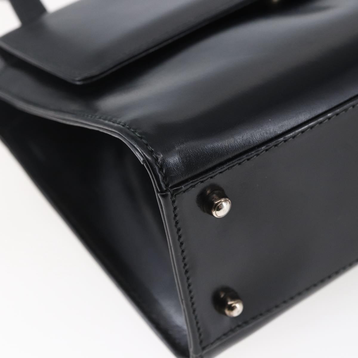 GUCCI Shoulder Bag Leather Black Silver 007 2023 0267 Auth BA6751