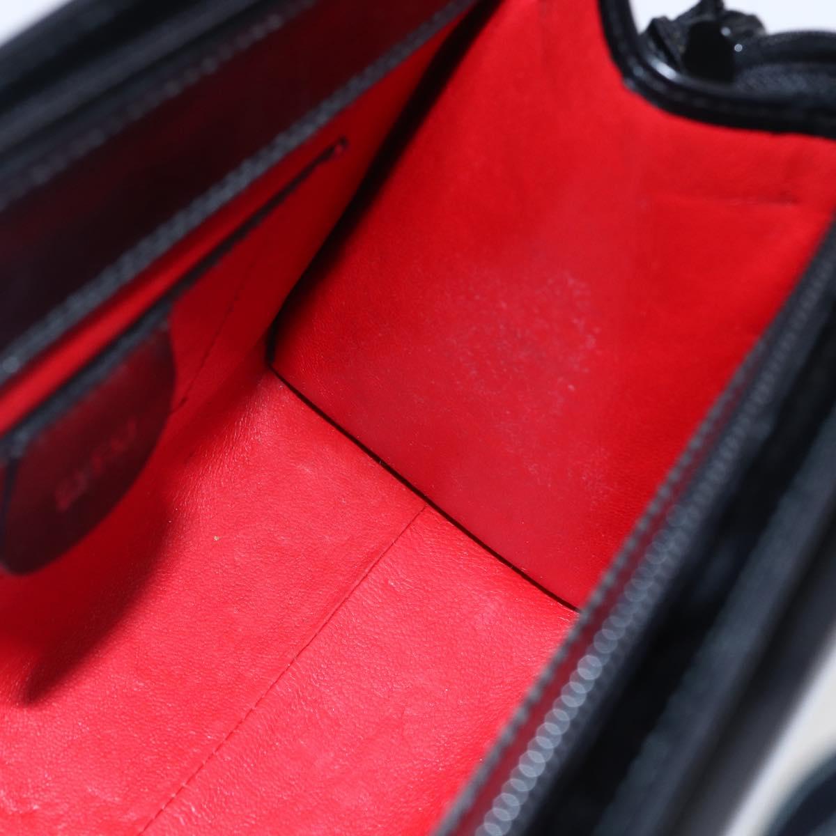 GUCCI Shoulder Bag Leather Black Silver 007 2023 0267 Auth BA6751