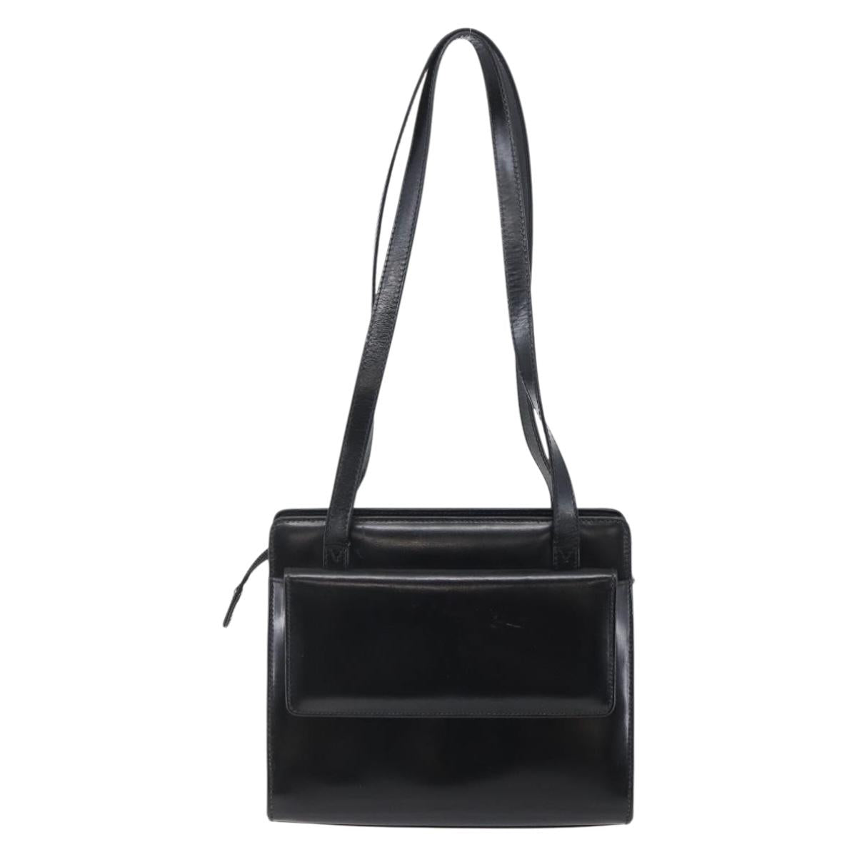 GUCCI Shoulder Bag Leather Black Silver 007 2023 0267 Auth BA6751