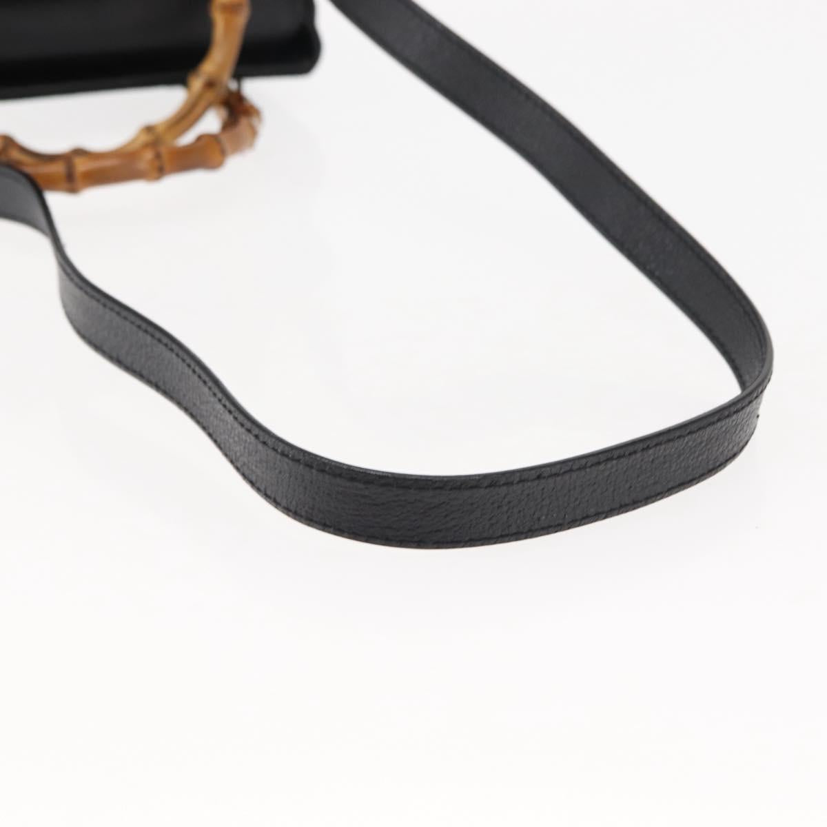 GUCCI Bamboo Hand Bag Suede 2way Black Auth BA6752