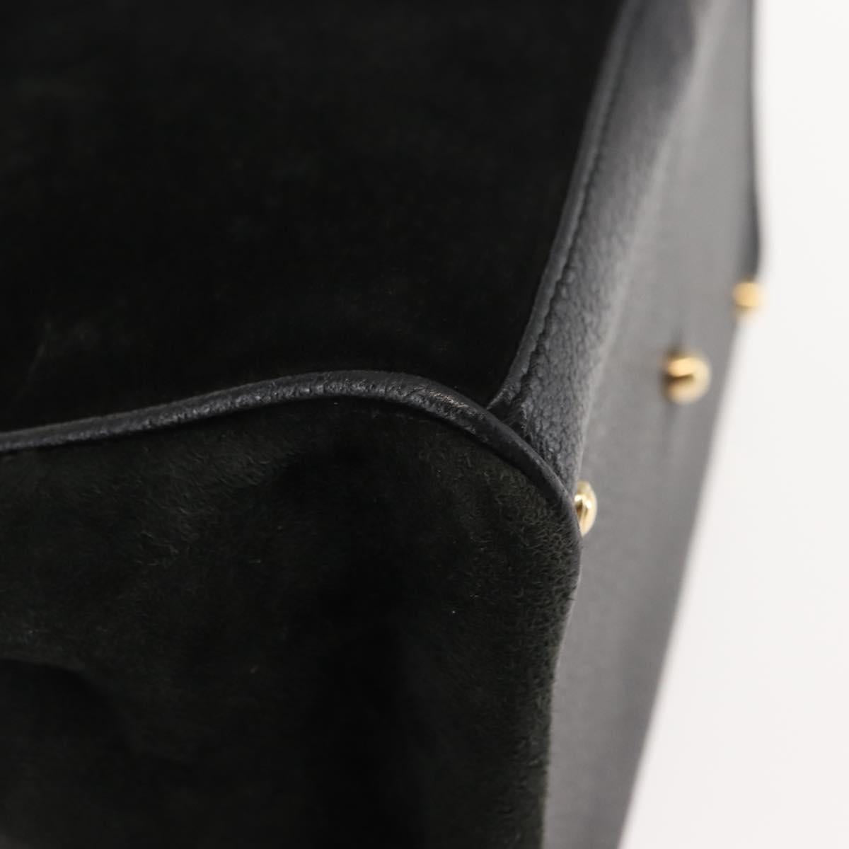 GUCCI Bamboo Hand Bag Suede 2way Black Auth BA6753