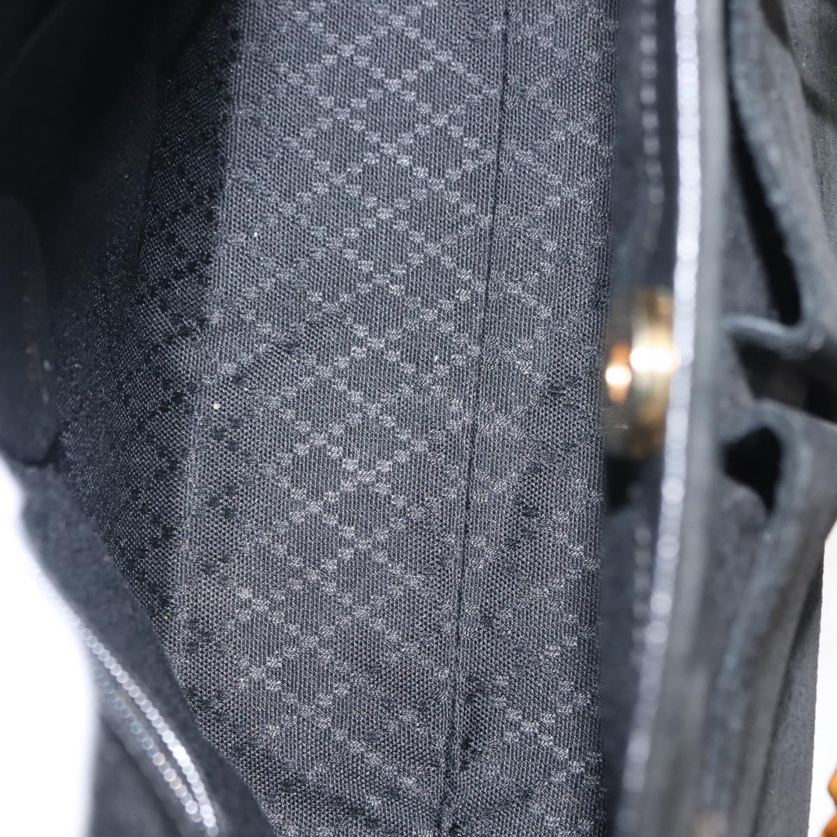 GUCCI Bamboo Hand Bag Suede 2way Black Auth BA6753