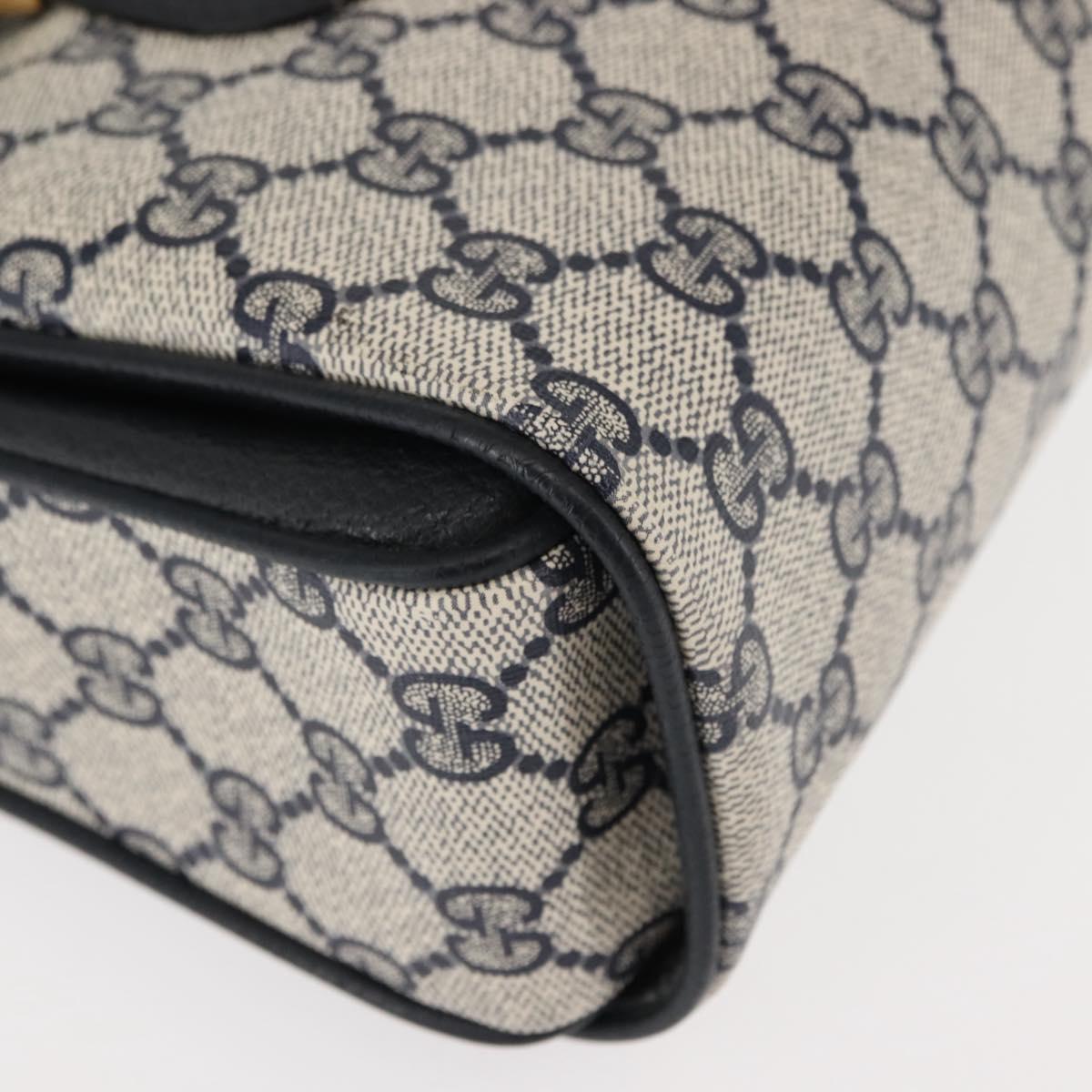GUCCI GG Supreme Hand Bag PVC Leather Navy Auth BA6754