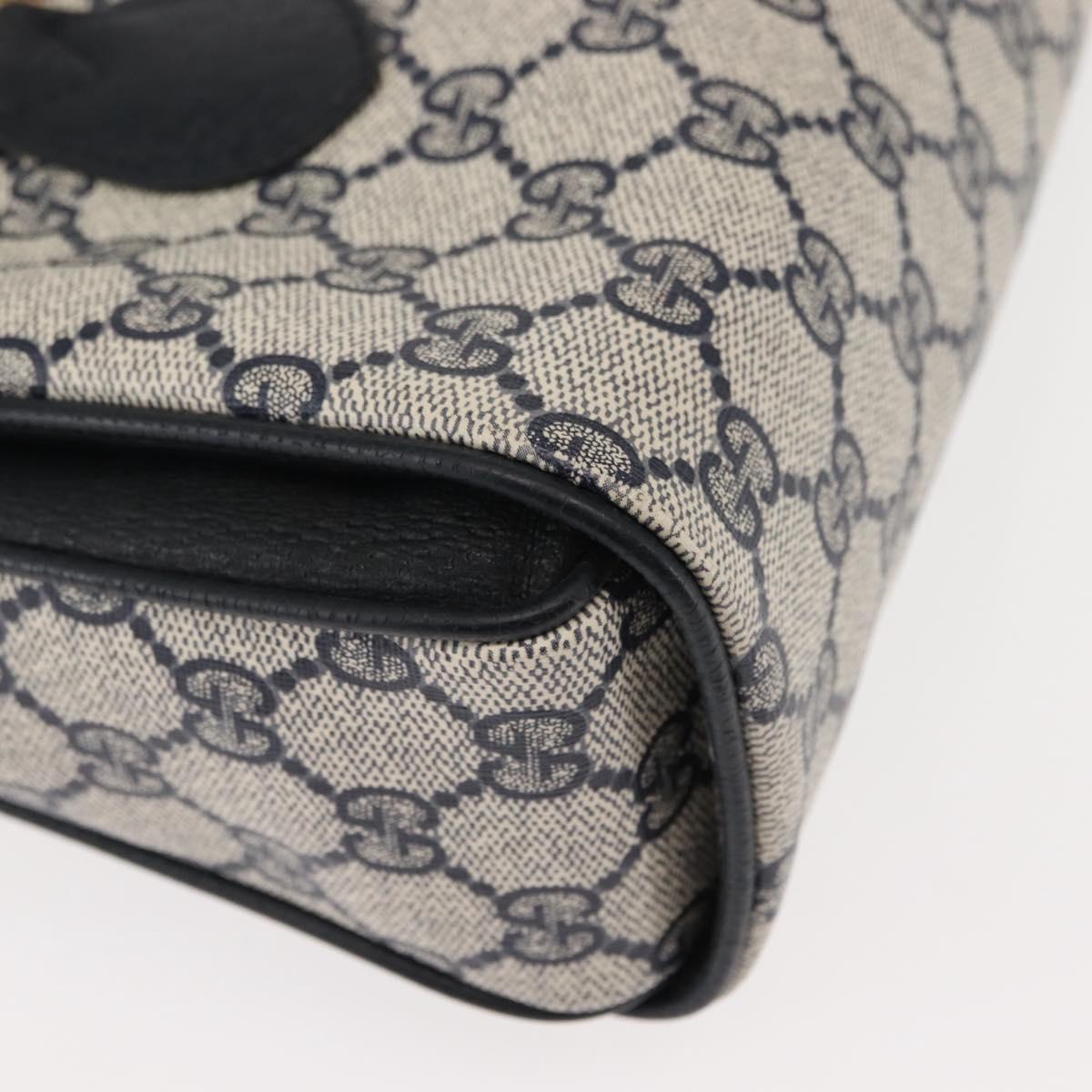 GUCCI GG Supreme Hand Bag PVC Leather Navy Auth BA6754