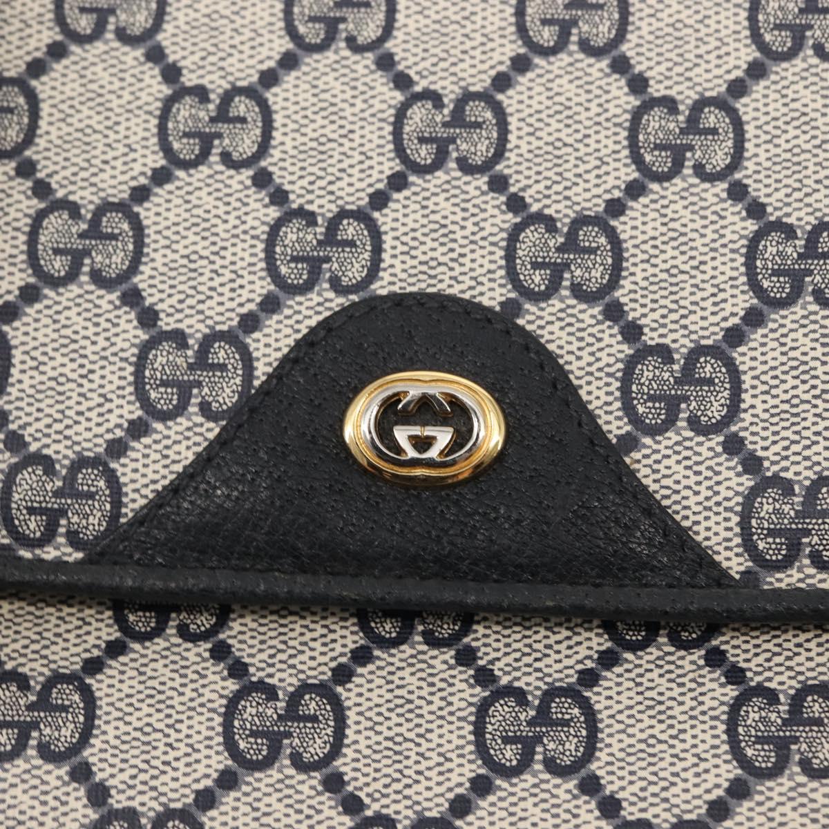 GUCCI GG Supreme Hand Bag PVC Leather Navy Auth BA6754
