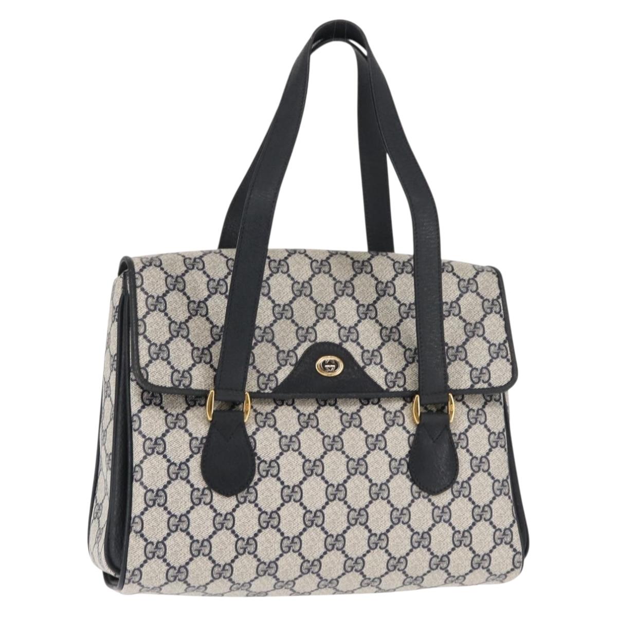 GUCCI GG Supreme Hand Bag PVC Leather Navy Auth BA6754