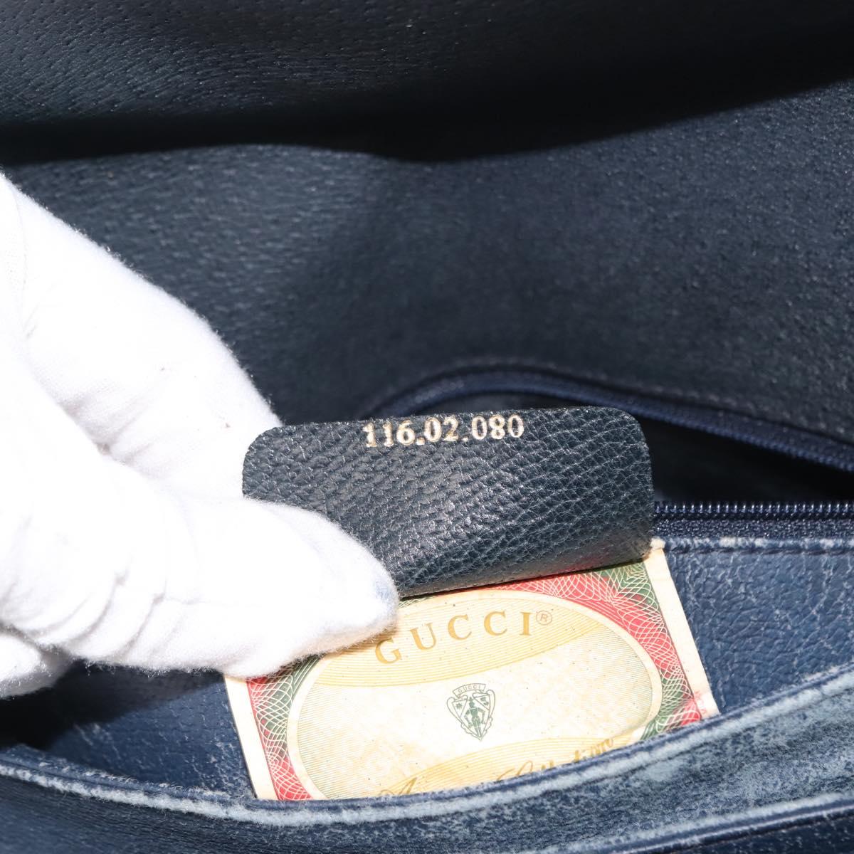 GUCCI GG Supreme Hand Bag PVC Leather Navy Auth BA6754