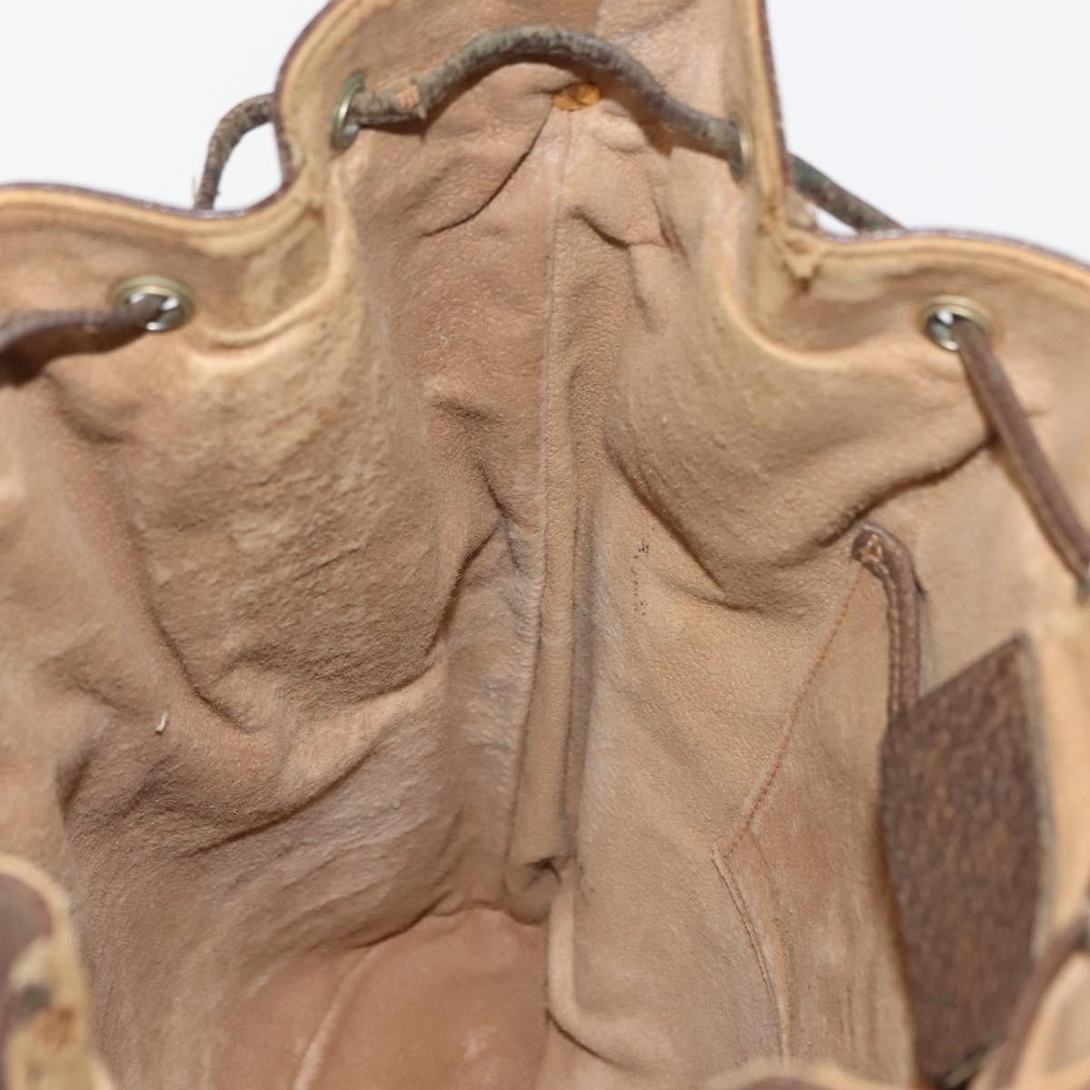 GUCCI GG Canvas Web Sherry Line Shoulder Bag PVC Leather Beige Green Auth BA6758