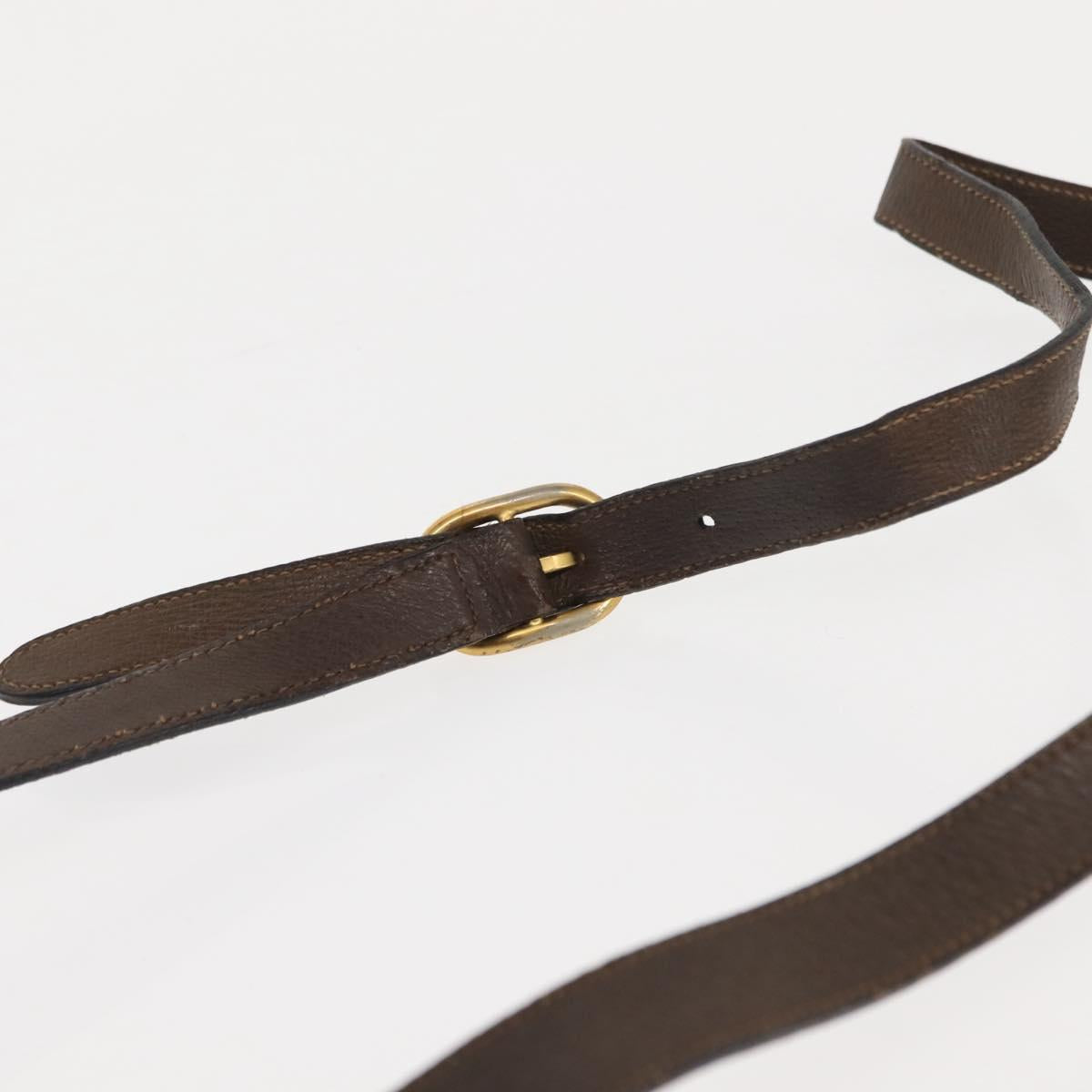 GUCCI GG Canvas Web Sherry Line Shoulder Bag PVC Leather Beige Green Auth BA6758