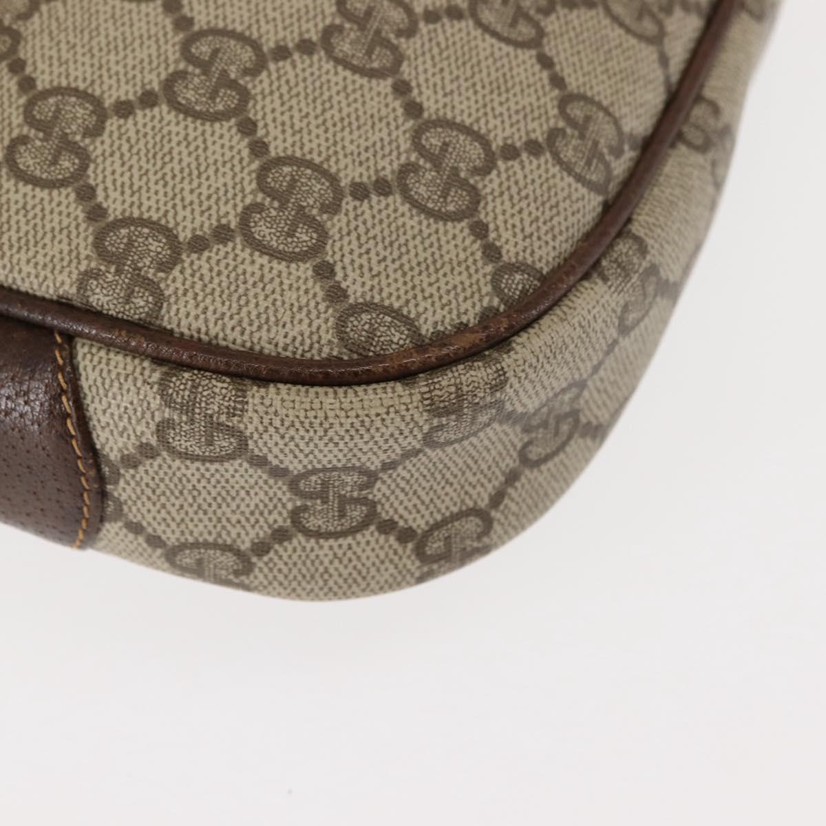GUCCI GG Supreme Shoulder Bag PVC Leather Beige Auth BA6759