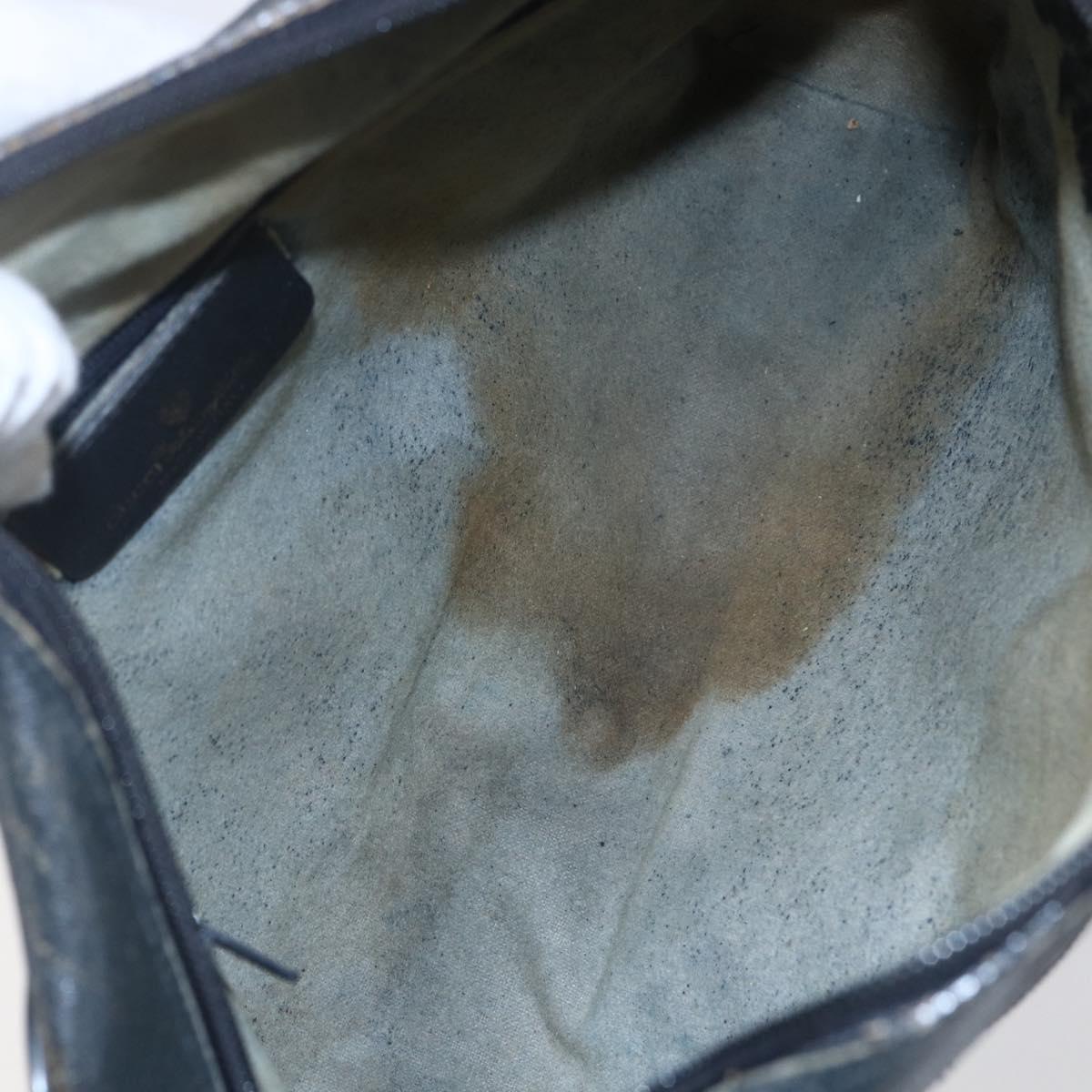 GUCCI GG Canvas Sherry Line Shoulder Bag PVC Leather Navy Red Auth BA6760