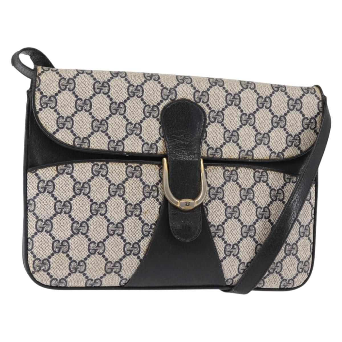 GUCCI GG Supreme Shoulder Bag PVC Leather Navy Auth BA6761