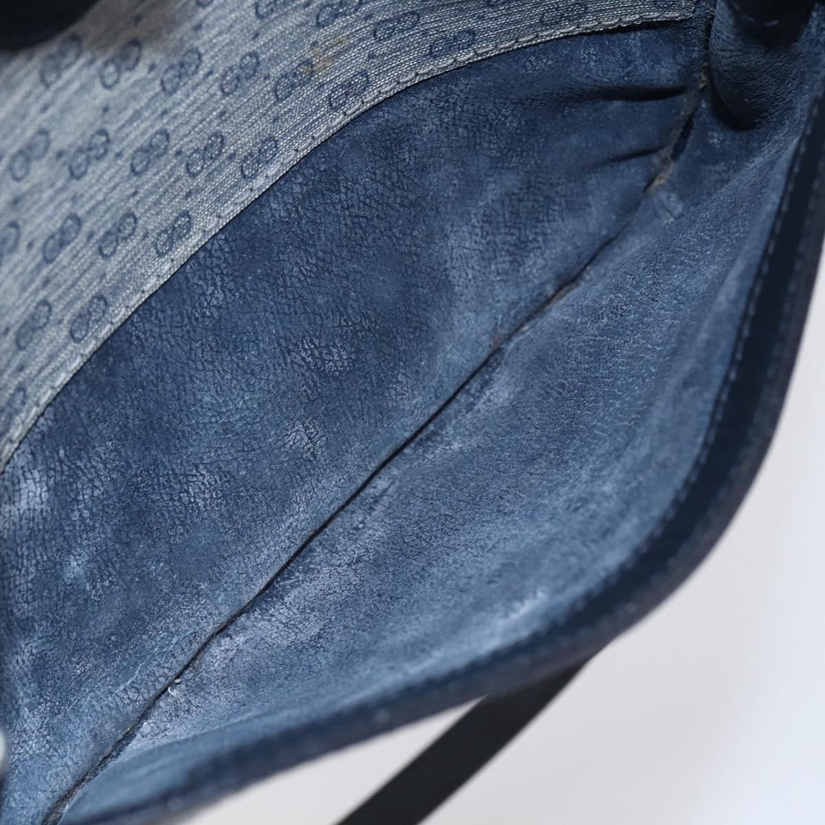 GUCCI Micro GG Canvas Shoulder Bag PVC Leather Navy Auth BA6762