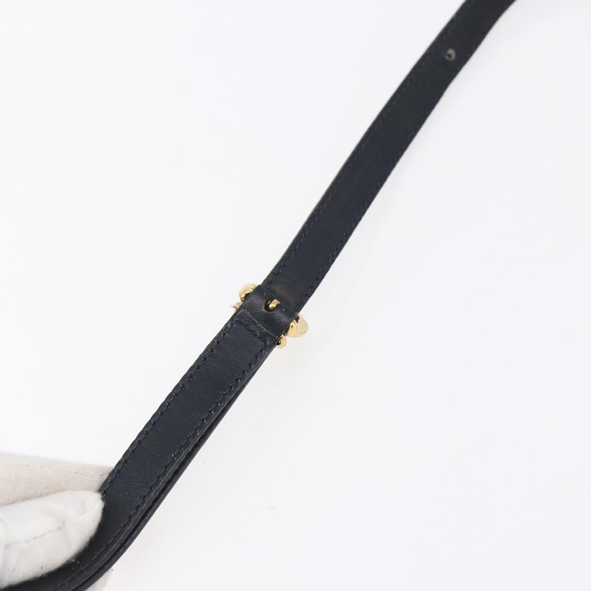 GUCCI Micro GG Canvas Shoulder Bag PVC Leather Navy Auth BA6762