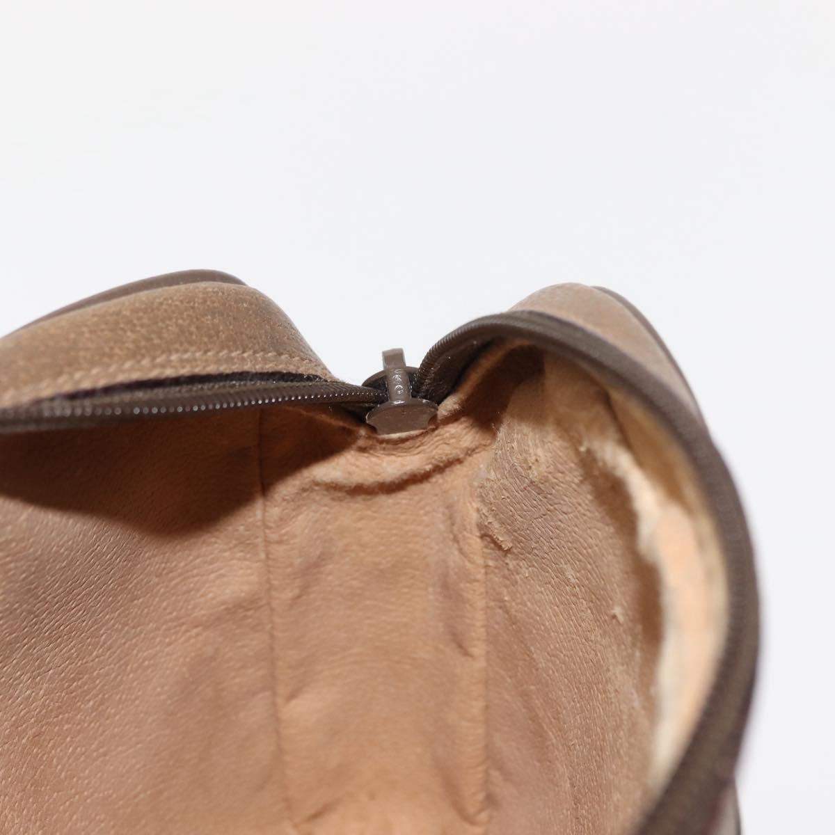 GUCCI GG Canvas Web Sherry Line Shoulder Bag PVC Leather Beige Green Auth BA6764