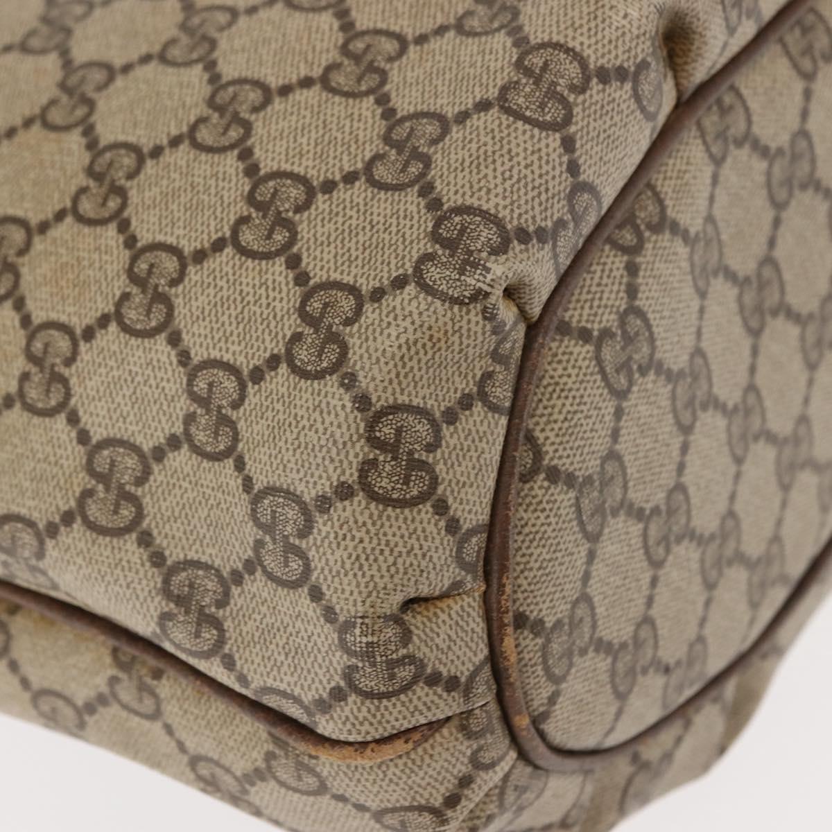 GUCCI GG Supreme Shoulder Bag PVC Leather Beige Auth BA6765