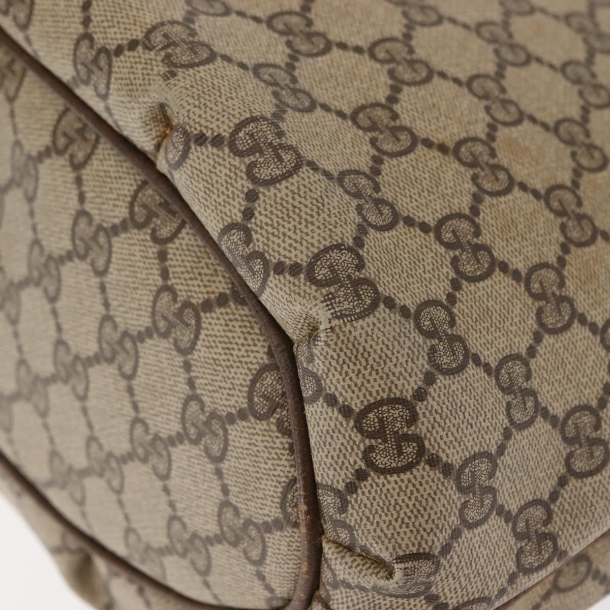 GUCCI GG Supreme Shoulder Bag PVC Leather Beige Auth BA6765